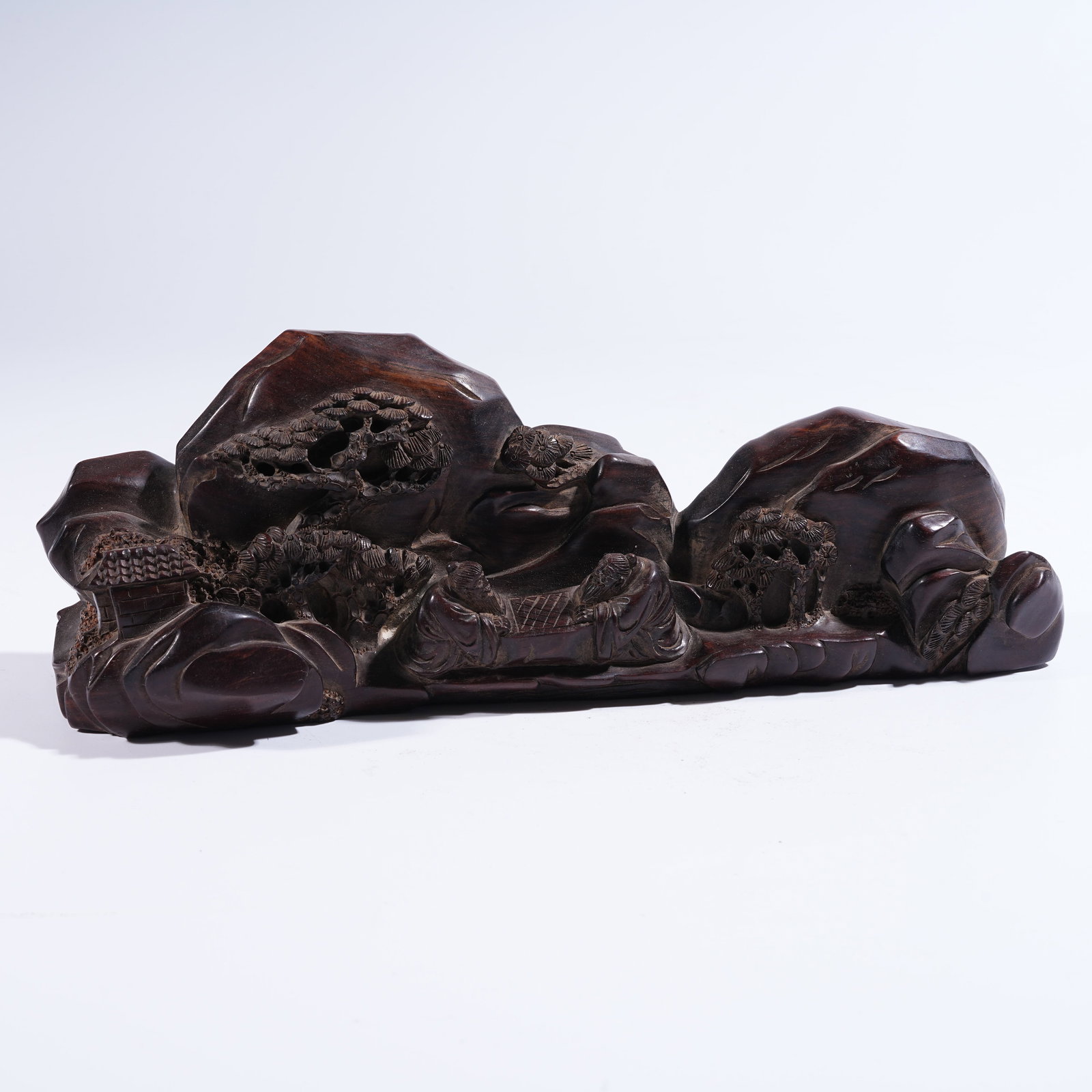 A HONGMU BRUSH REST WITH "ELEGANT GATHERING UNDER PINES" SCENE (1 of 8)