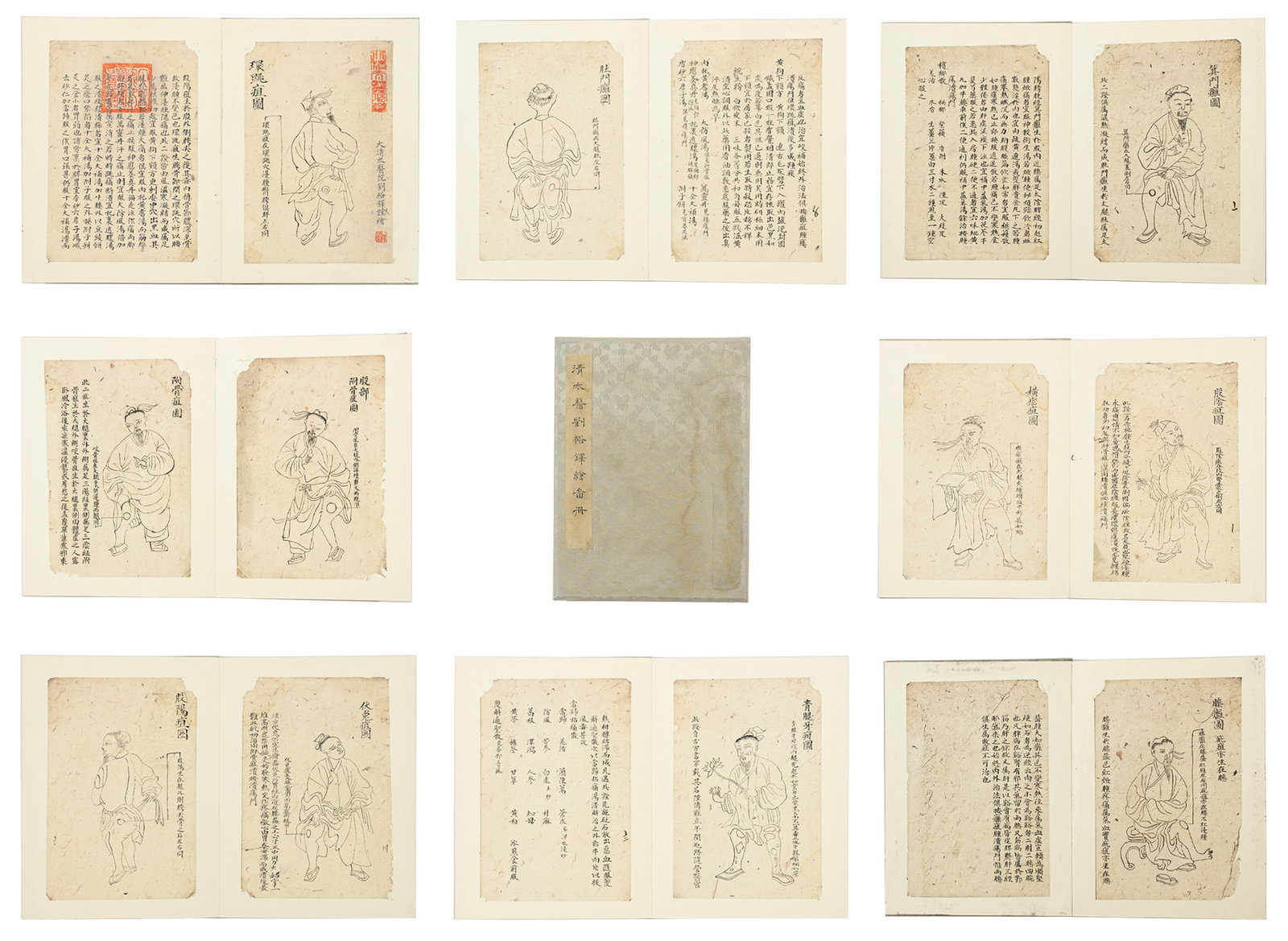 A MEDICAL BOOK ALBUM LEAVES ON PAPER BY LIU YUDUO.劉裕鐸: Medical Book Album Leaves on Paper by Liu Yuduo.劉裕鐸