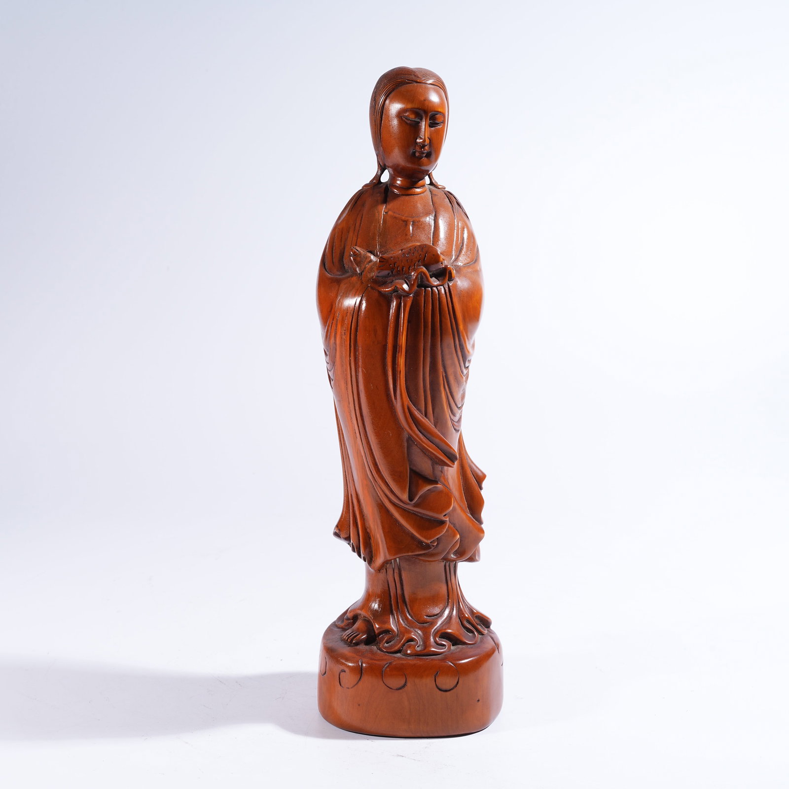 A HUANGHUALI FIGURINE OF MAGU OFFERING LONGEVITY: Huanghuali Figurine of Magu Offering Longevity