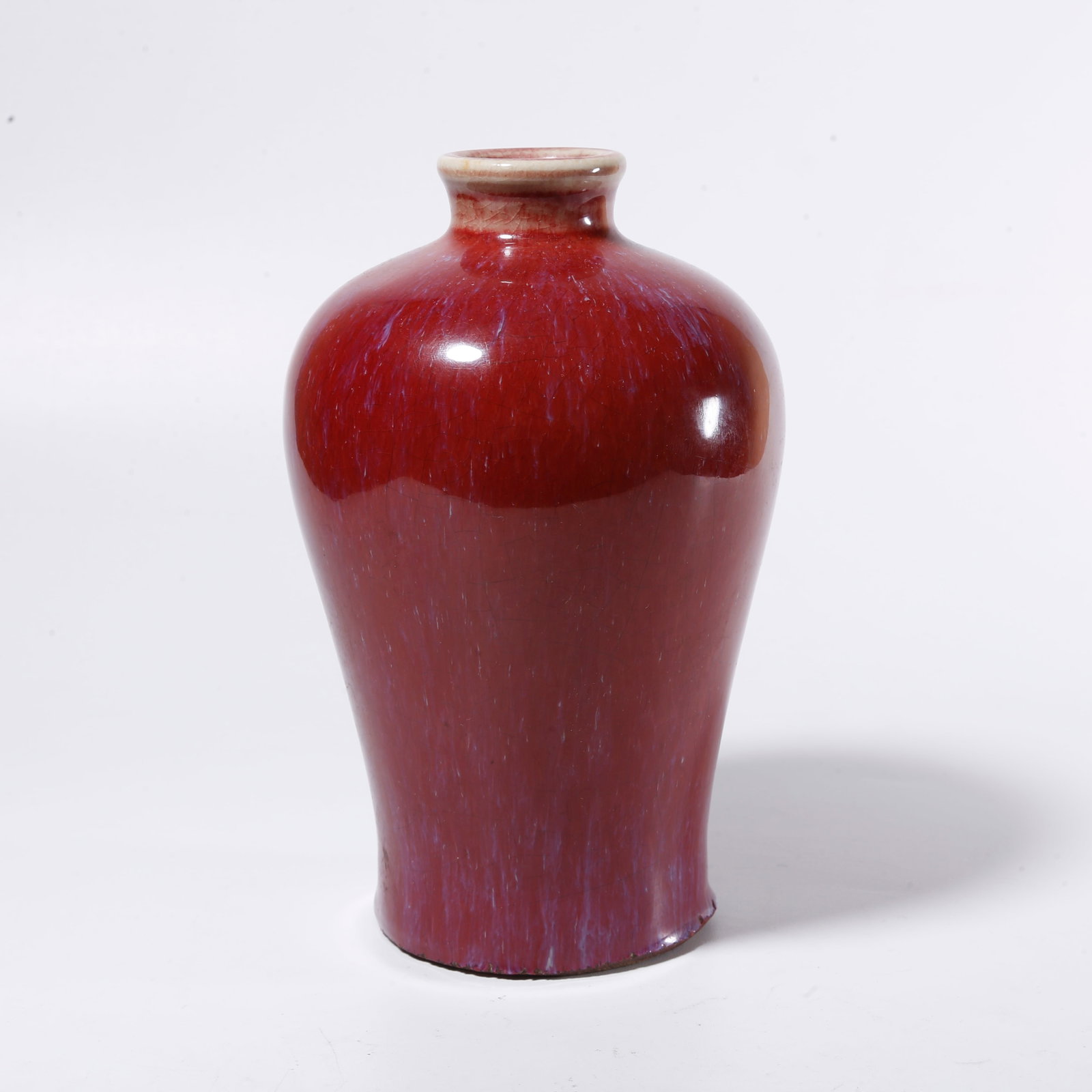 A JI RED GLAZE PLUM VASE (1 of 9)