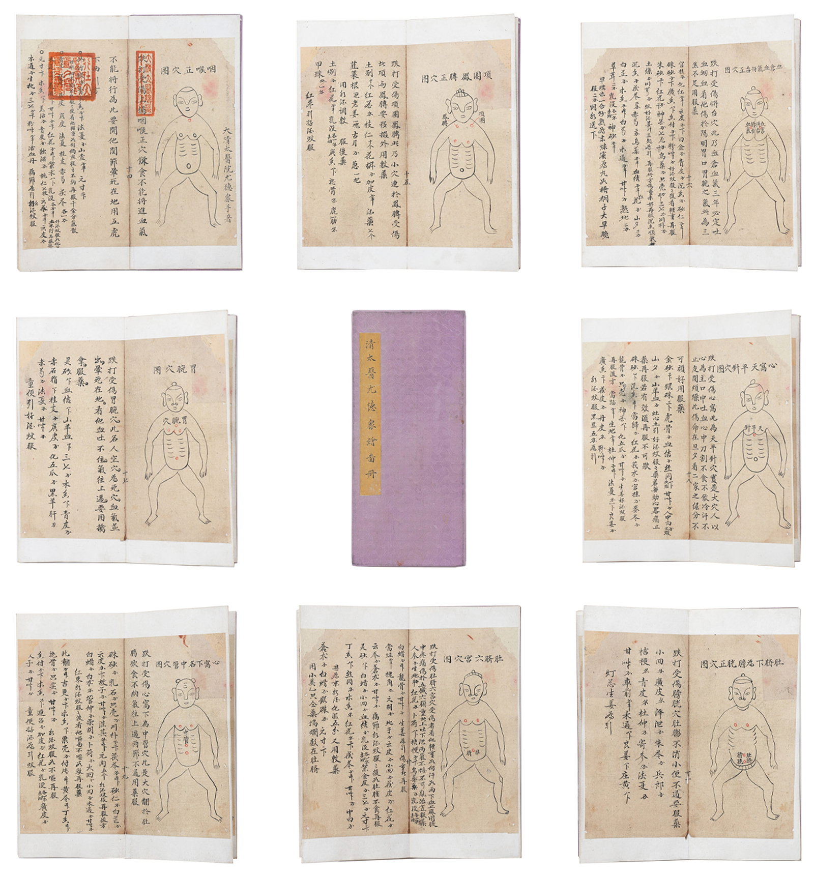 A MEDICAL BOOK ALBUM LEAVES ON PAPER BY YOU DEZHONG.尤德眾: Medical Book Album Leaves on Paper by You Dezhong.尤德眾