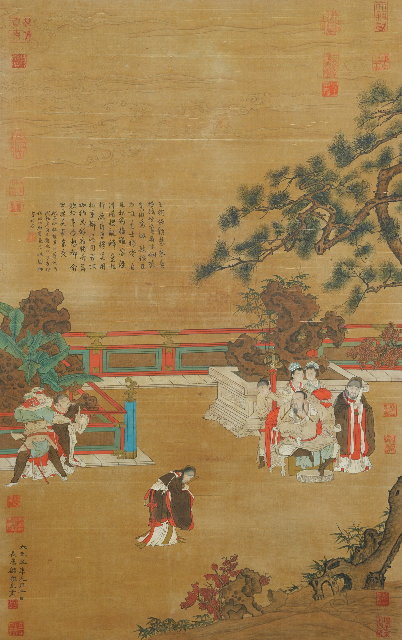 A FIGURE PAINTING ON SILK BY GU KAIZHI.顧愷之: Figure painting on silk by Gu Kaizhi.顧愷之