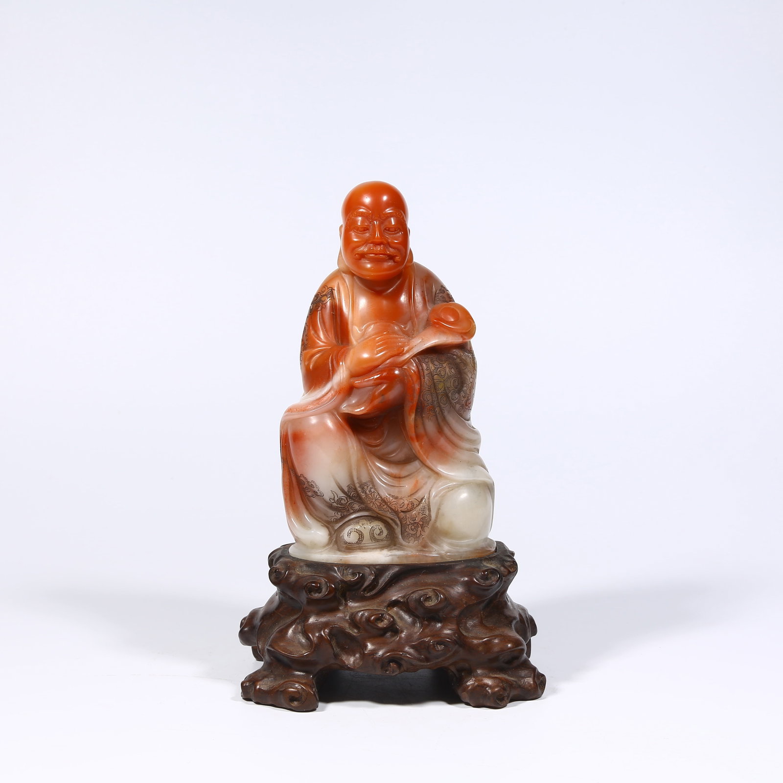 A SHOUSHAN STONE ARHAT FIGURINE (1 of 8)