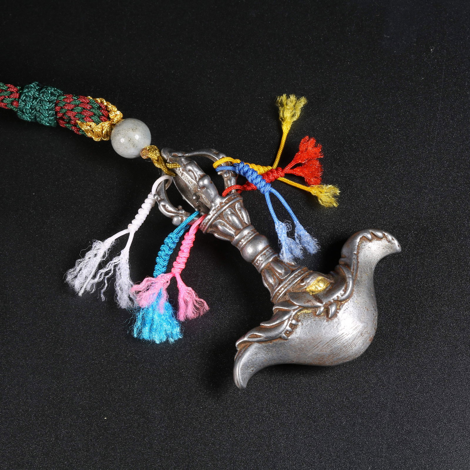A IRON RITUAL OBJECT PENDANT WITH GILDING: Iron Ritual Object Pendant with Gilding