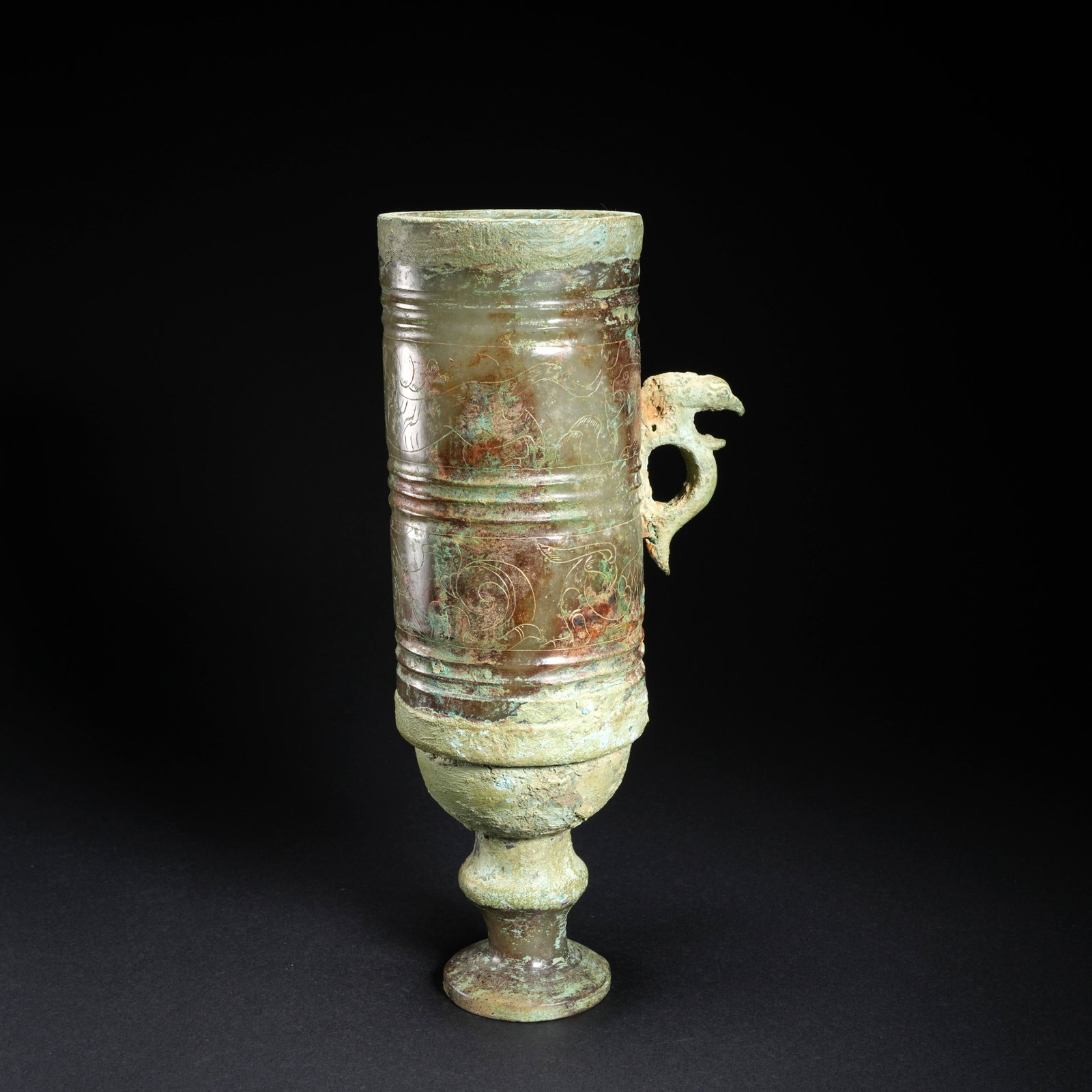 A HETIAN JADE CUP WITH PHOENIX DESIGN (1 of 11)