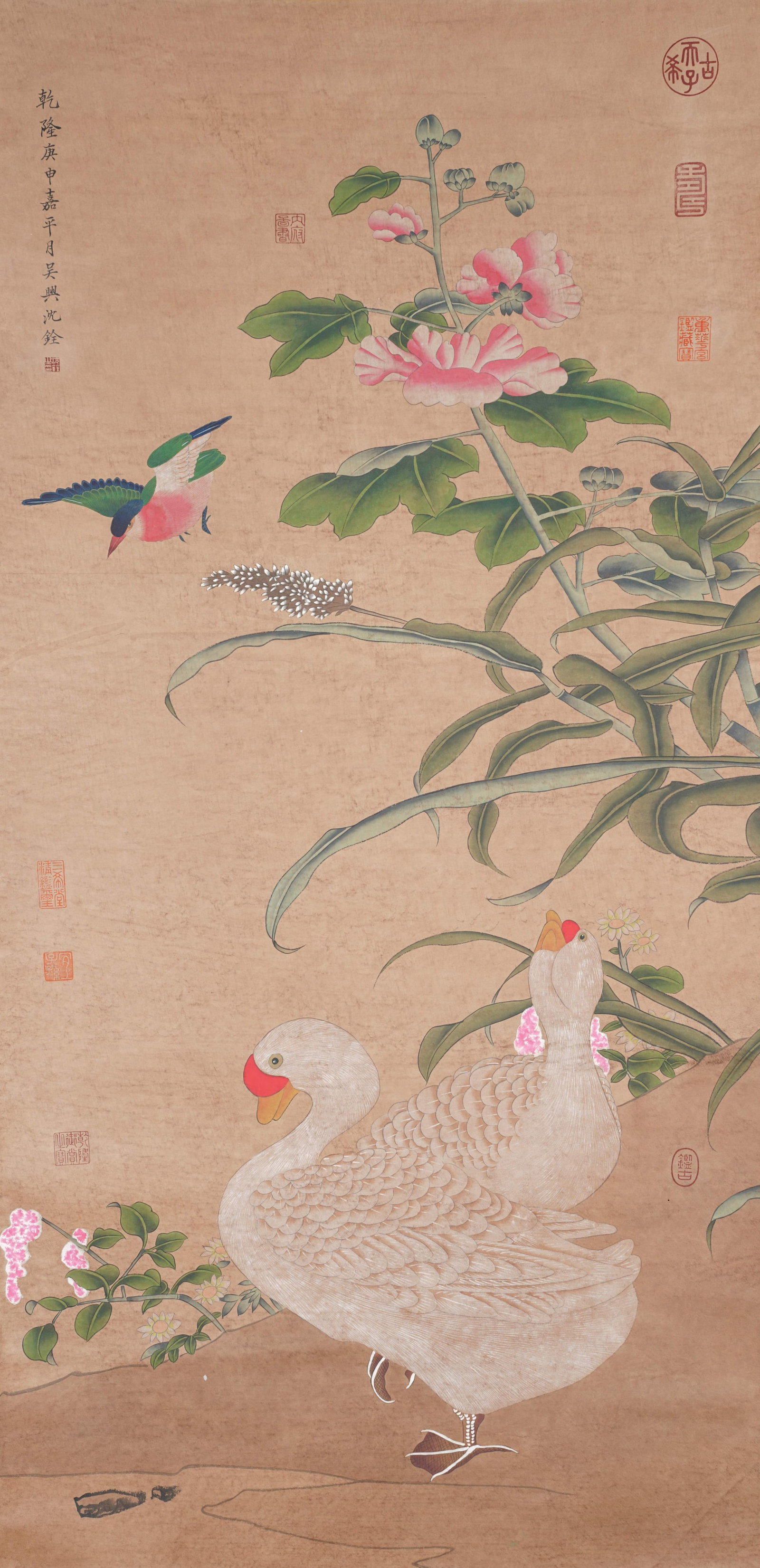 A FLOWER AND BIRD PAINTING ON PAPER BY SHEN QUAN.沈銓 (1 of 8)