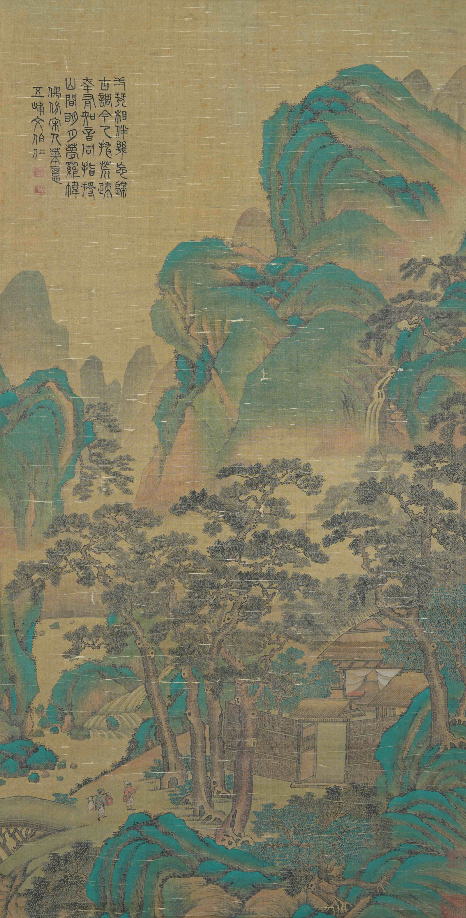 A LANDSCAPE PAINTING ON SILK BY WEN BOREN.文伯仁 (1 of 10)