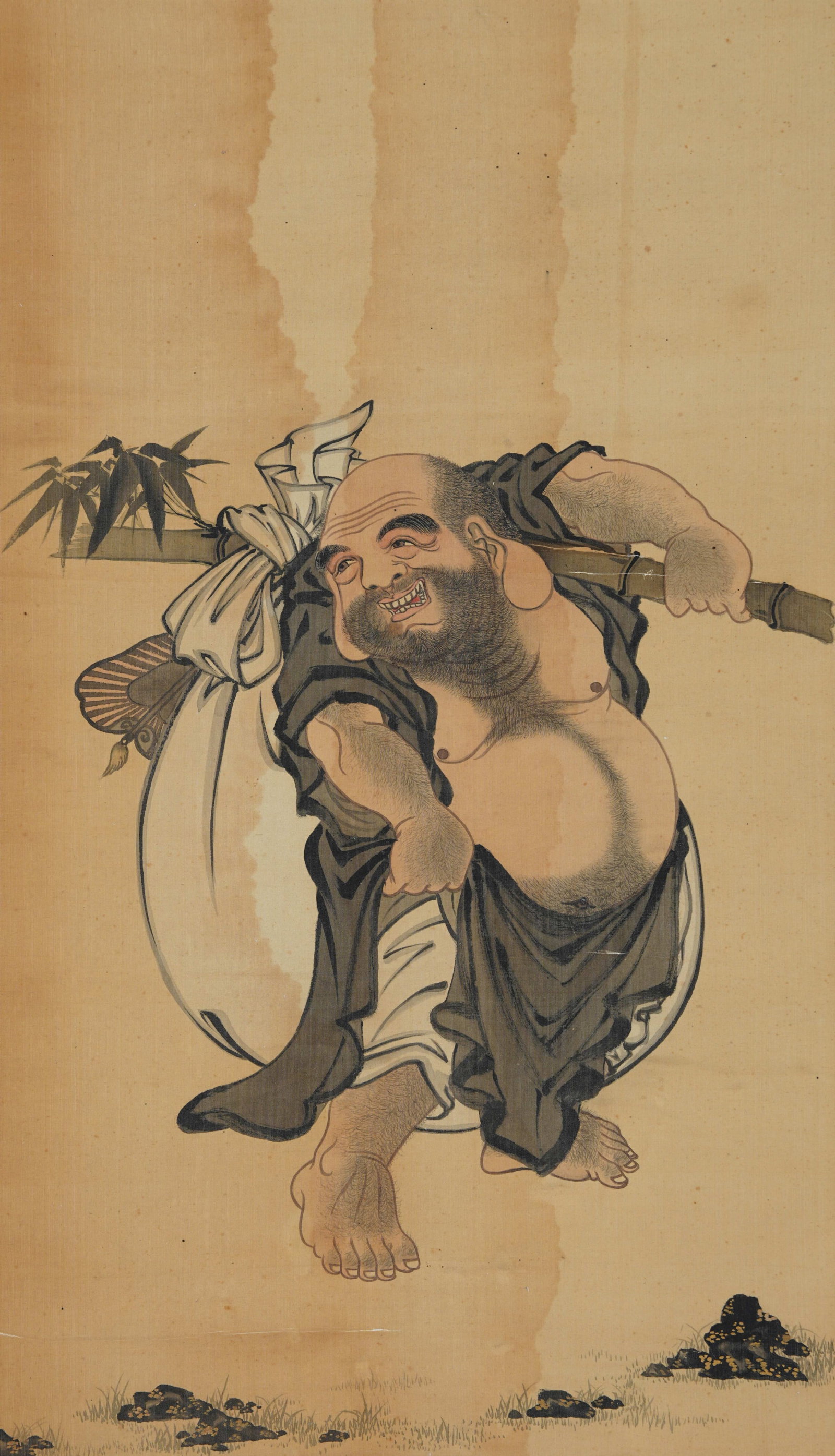 A BAGUA ARHAT PAINTING ON SILK BY ANONYMOUS. (1 of 7)