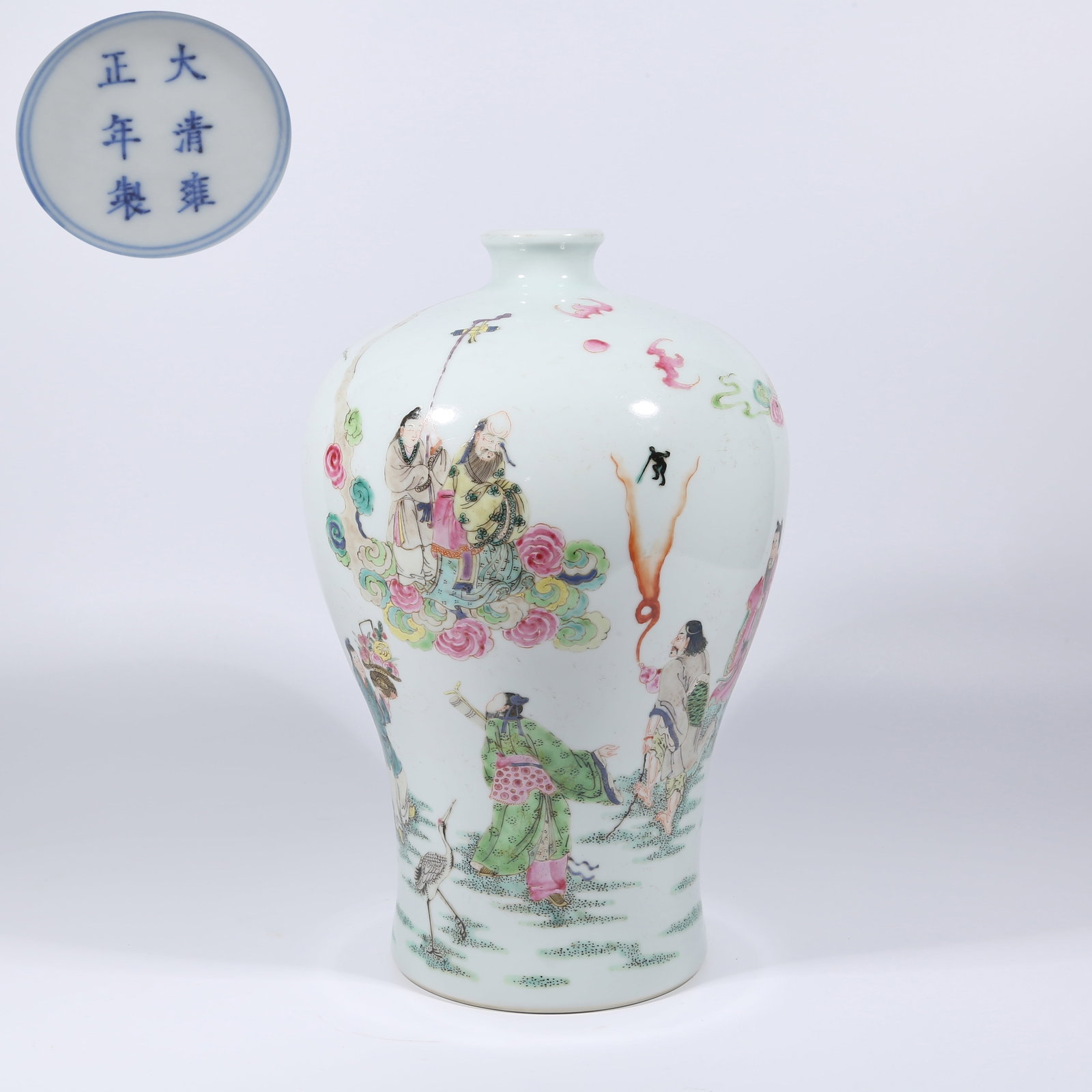 A FAMILLE ROSE MEIPING VASE WITH FIGURE STORY DESIGN (1 of 9)