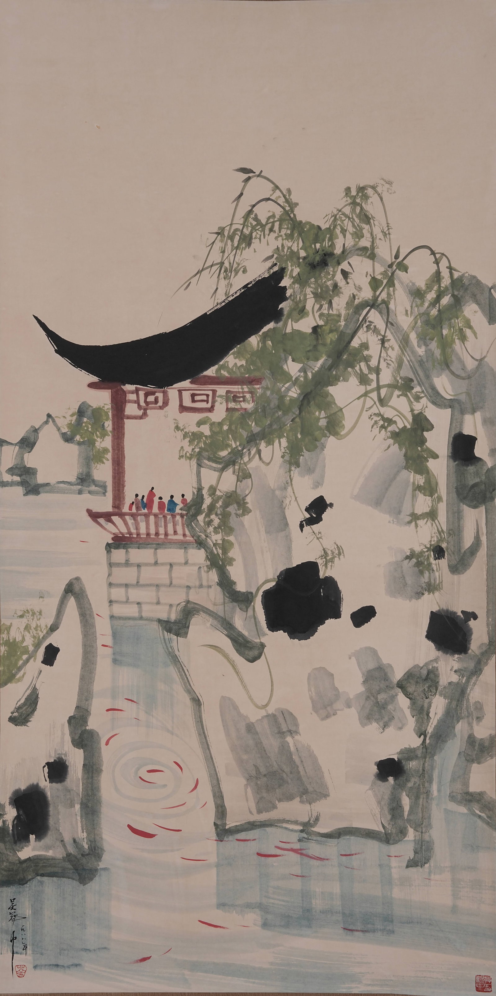 A POND PAINTING ON PAPER BY WU GUANZHONG.吳冠中 (1 of 10)