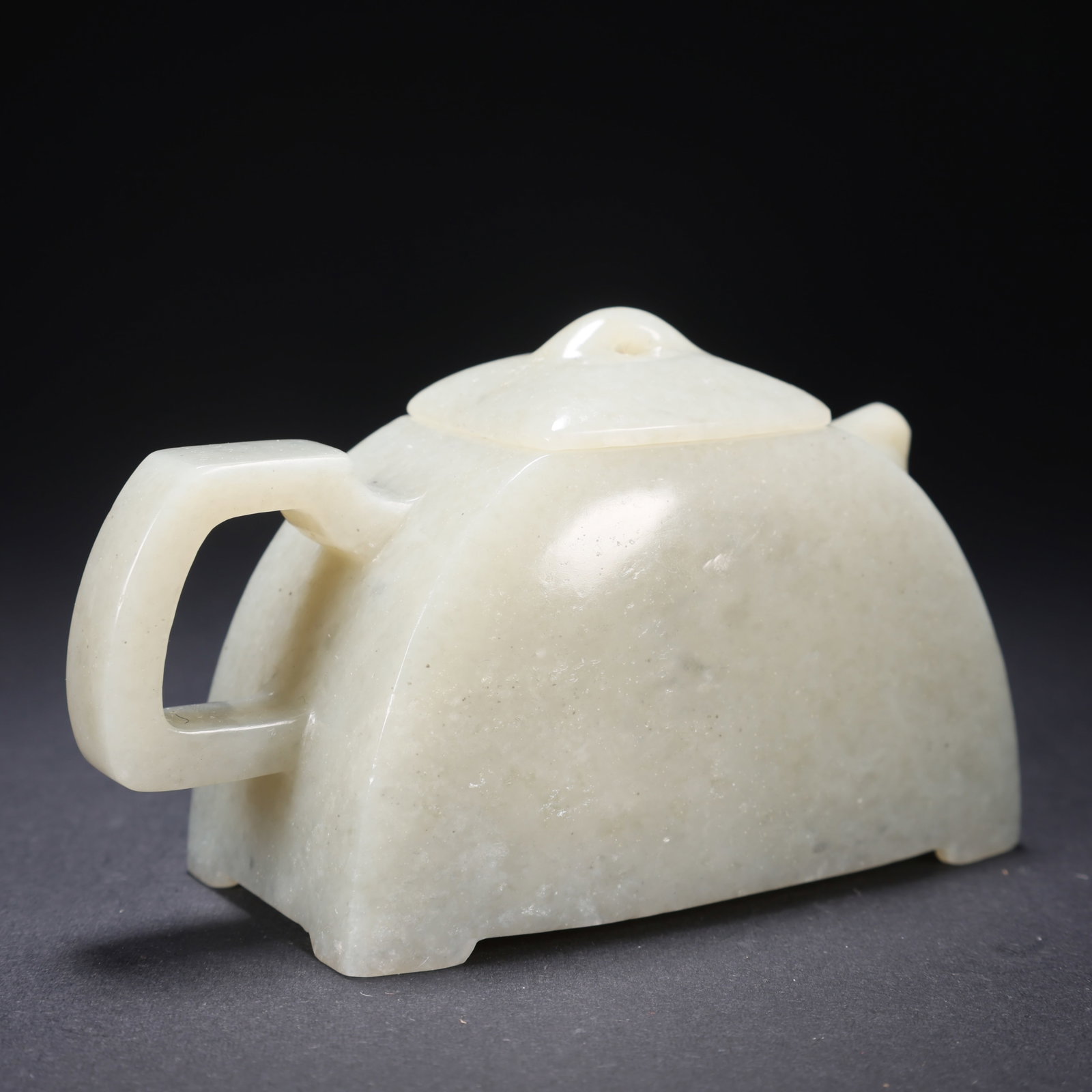 A HETIAN JADE RECTANGULAR PLAIN WINE POT - 3