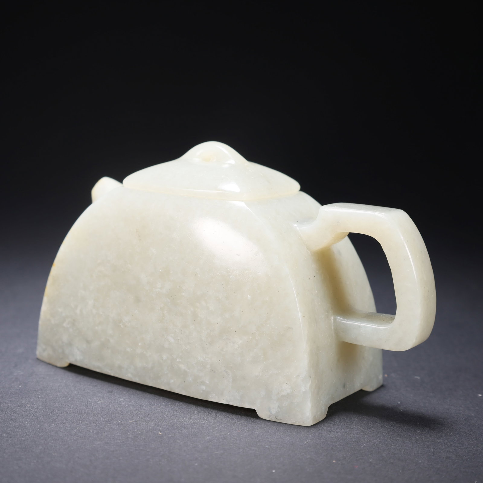 A HETIAN JADE RECTANGULAR PLAIN WINE POT - 5