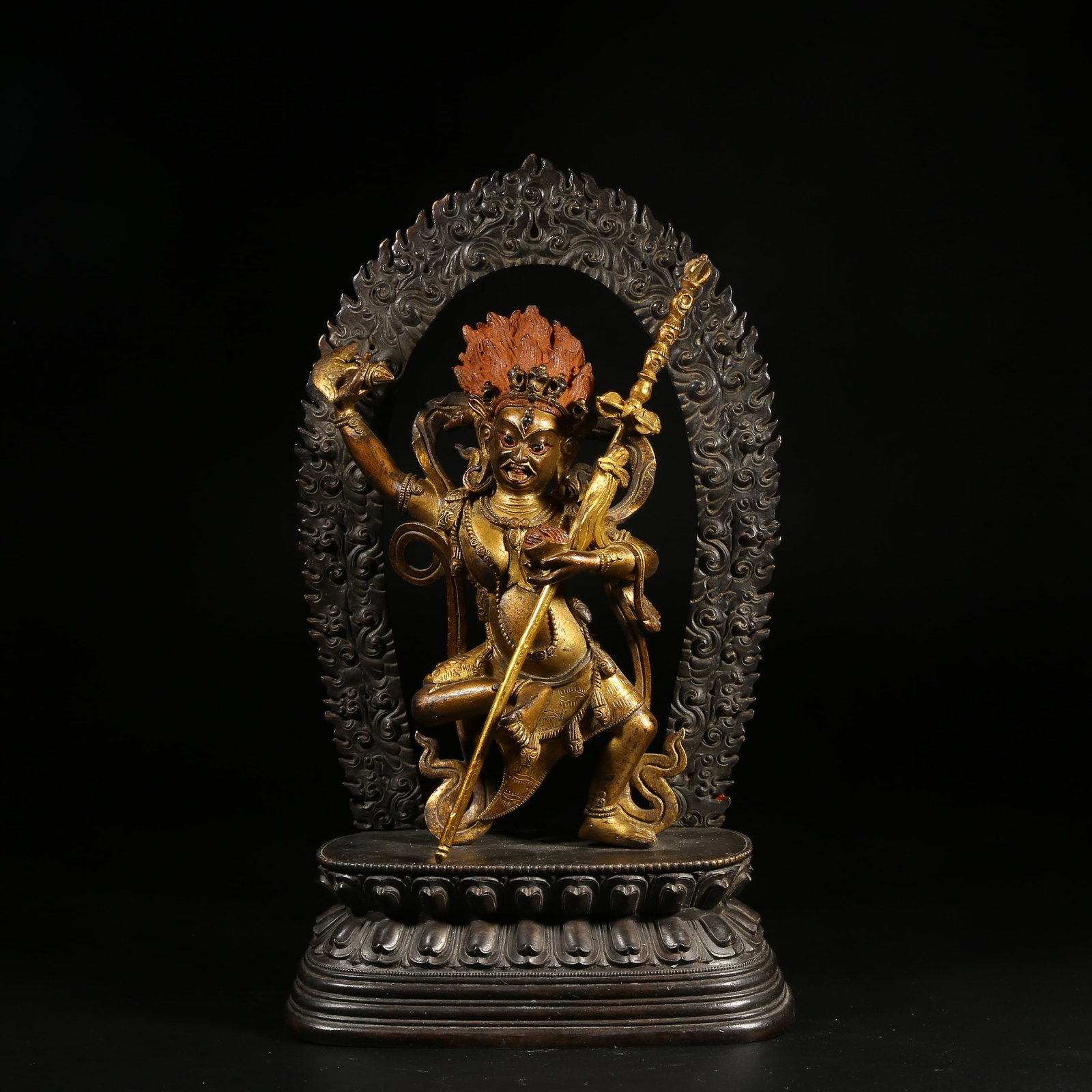 A BRONZE MUD-GILDED STATUE OF VAJRAVARAHI (1 of 8)
