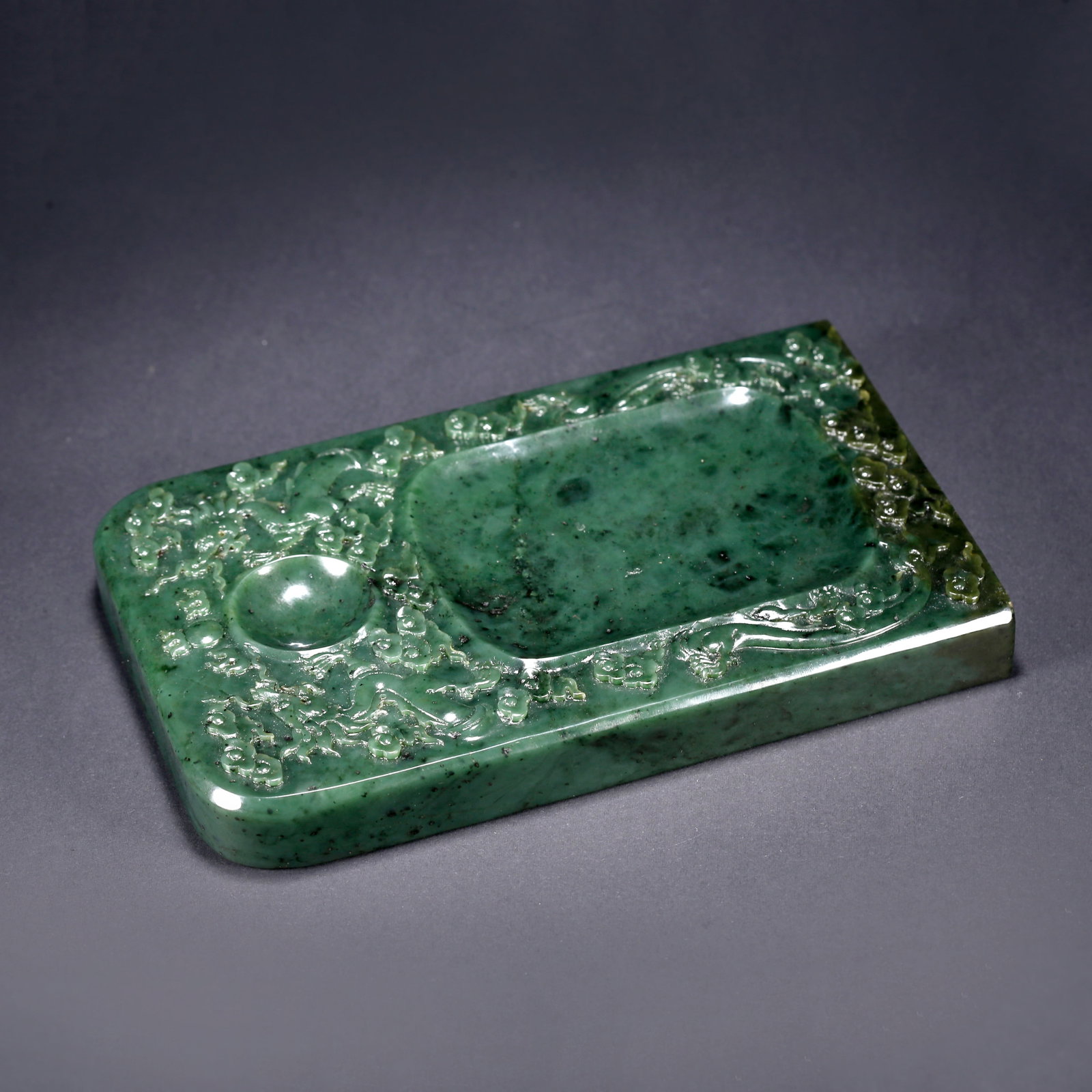A HETIAN BIYU CARVED INKSTONE (1 of 9)