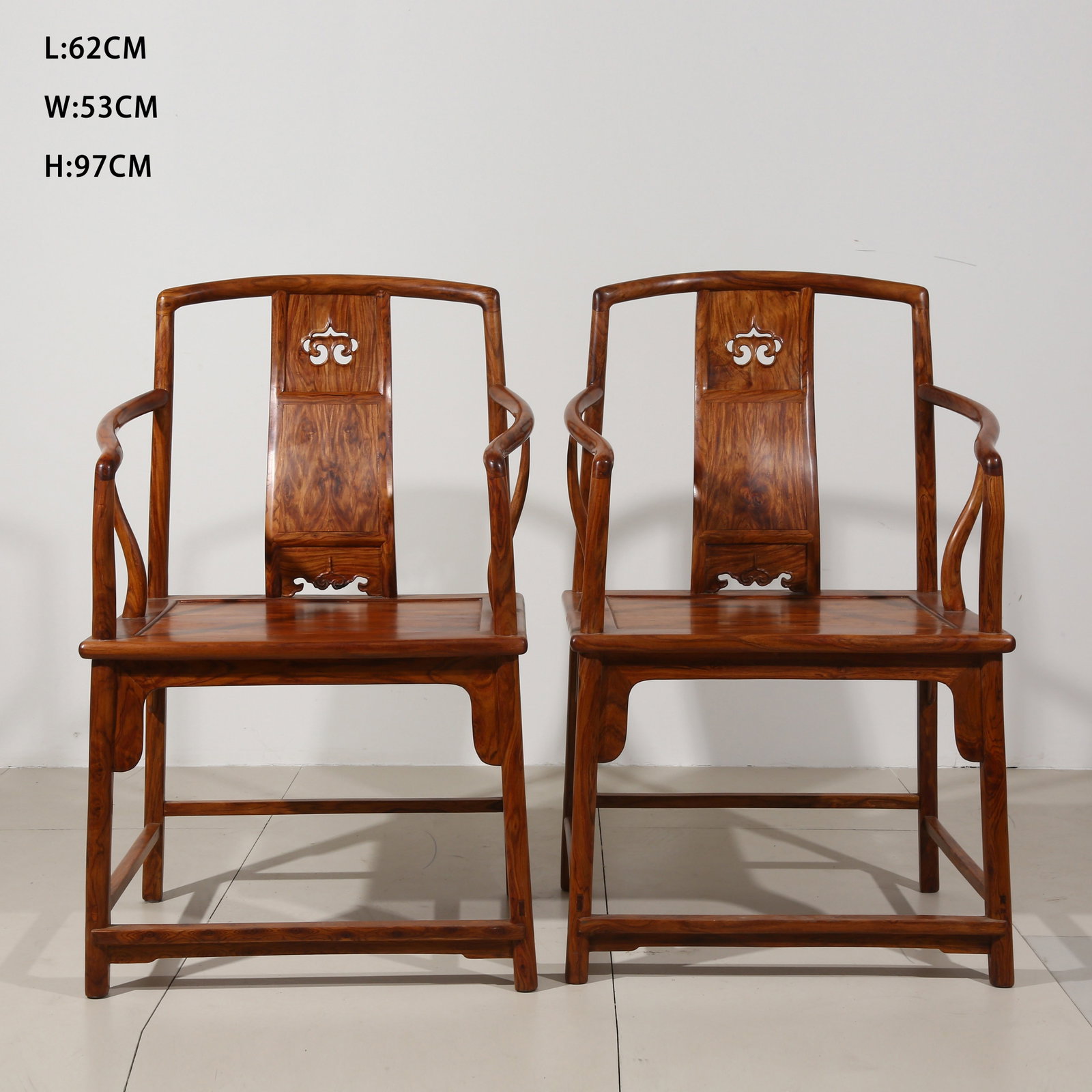 A SET OF HUANGHUALI SOUTHERN OFFICIAL HAT CHAIRS (1 of 9)