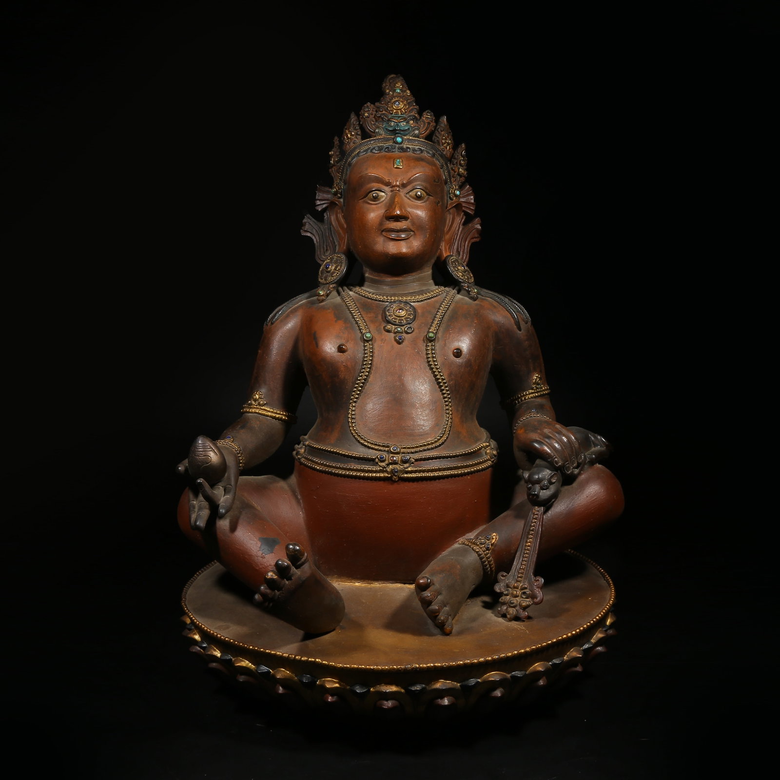 A BRONZE STATUE OF BLACK JAMBHALA (1 of 8)