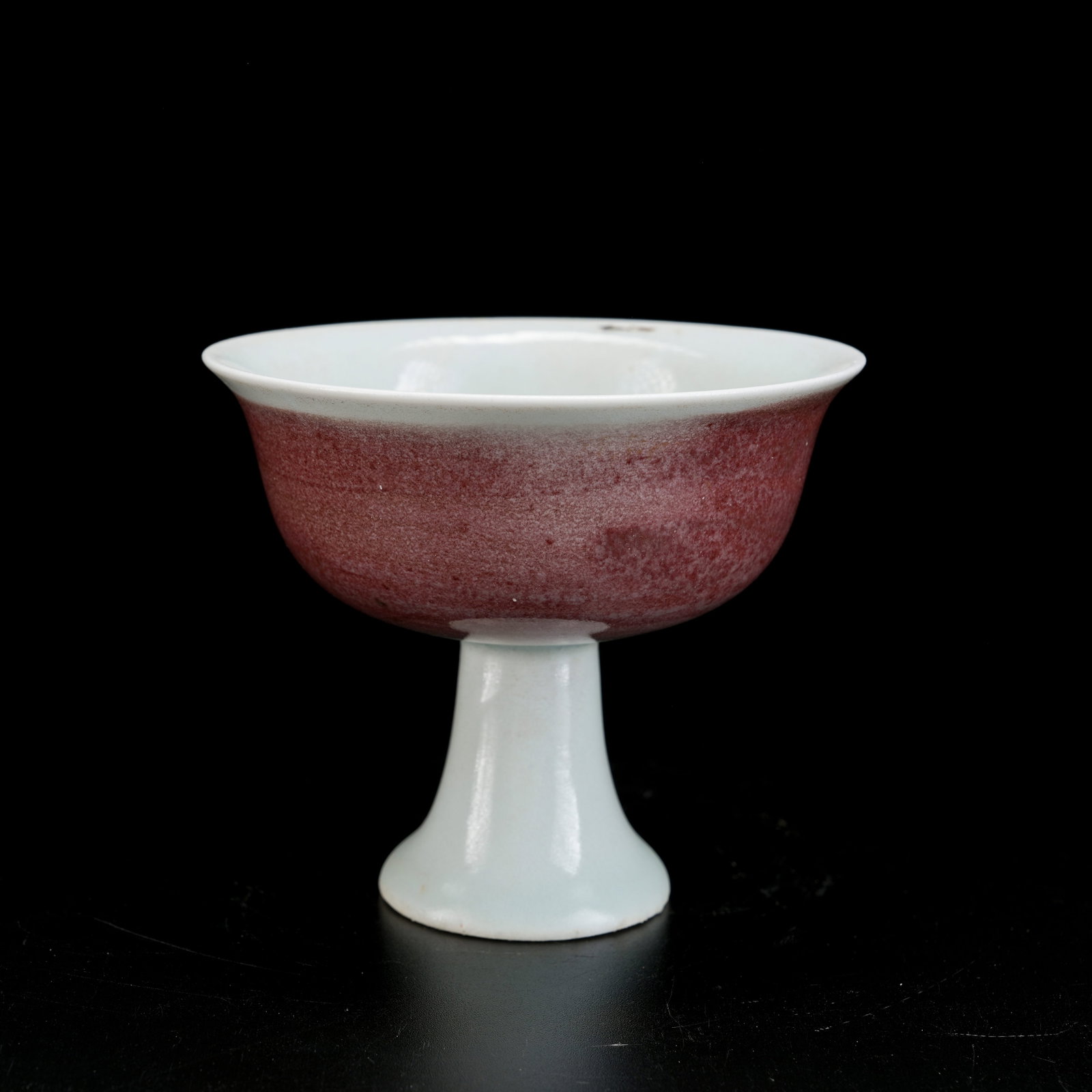 A LANG KILN RED GLAZED TALL FOOTED CUP: Lang Kiln Red Glazed Tall Footed Cup