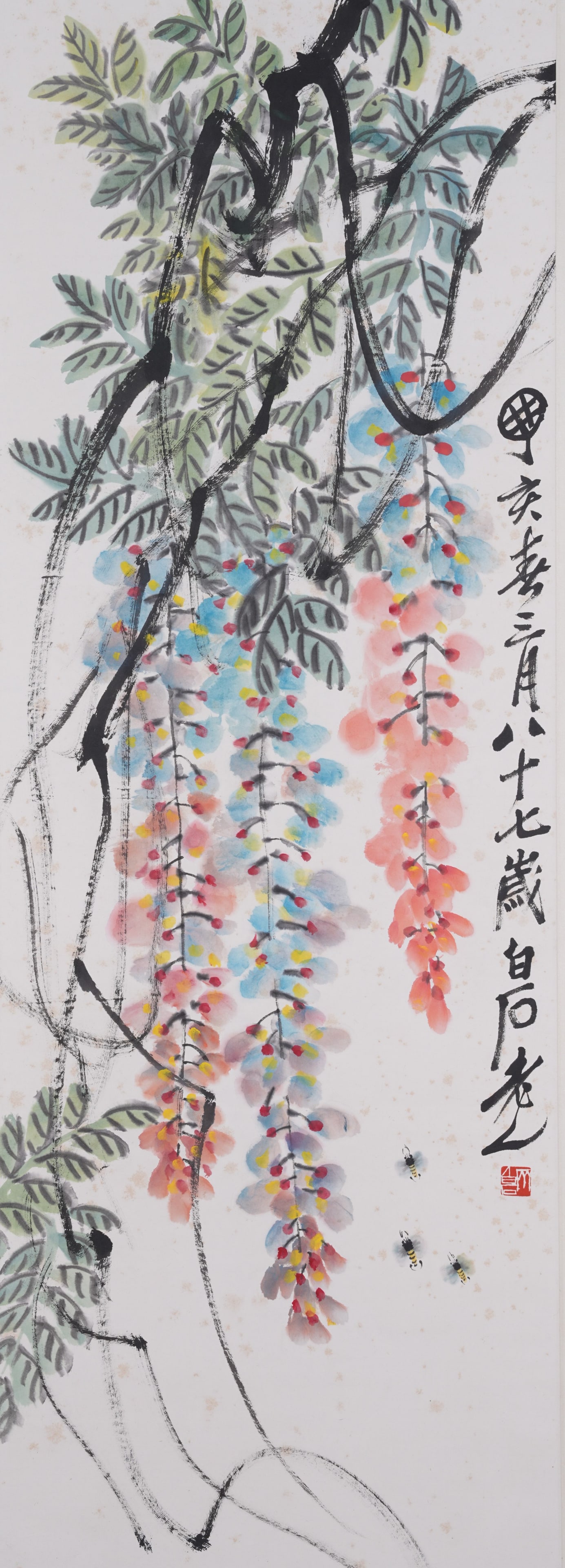 A WISTERIA PAINTING ON PAPER BY QI BAISHI.齊白石 (1 of 10)
