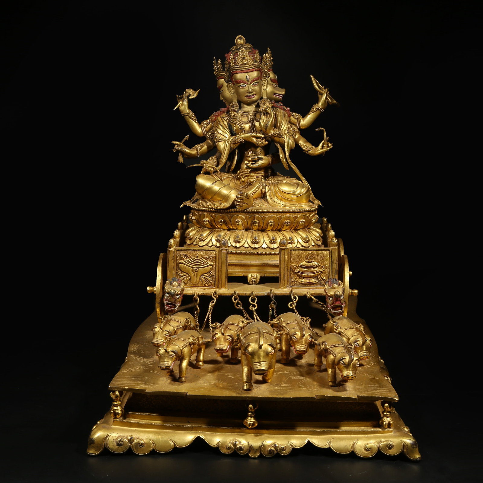 A GILT-BRONZE STATUE OF MARICI: Gilt-Bronze Statue of Marici