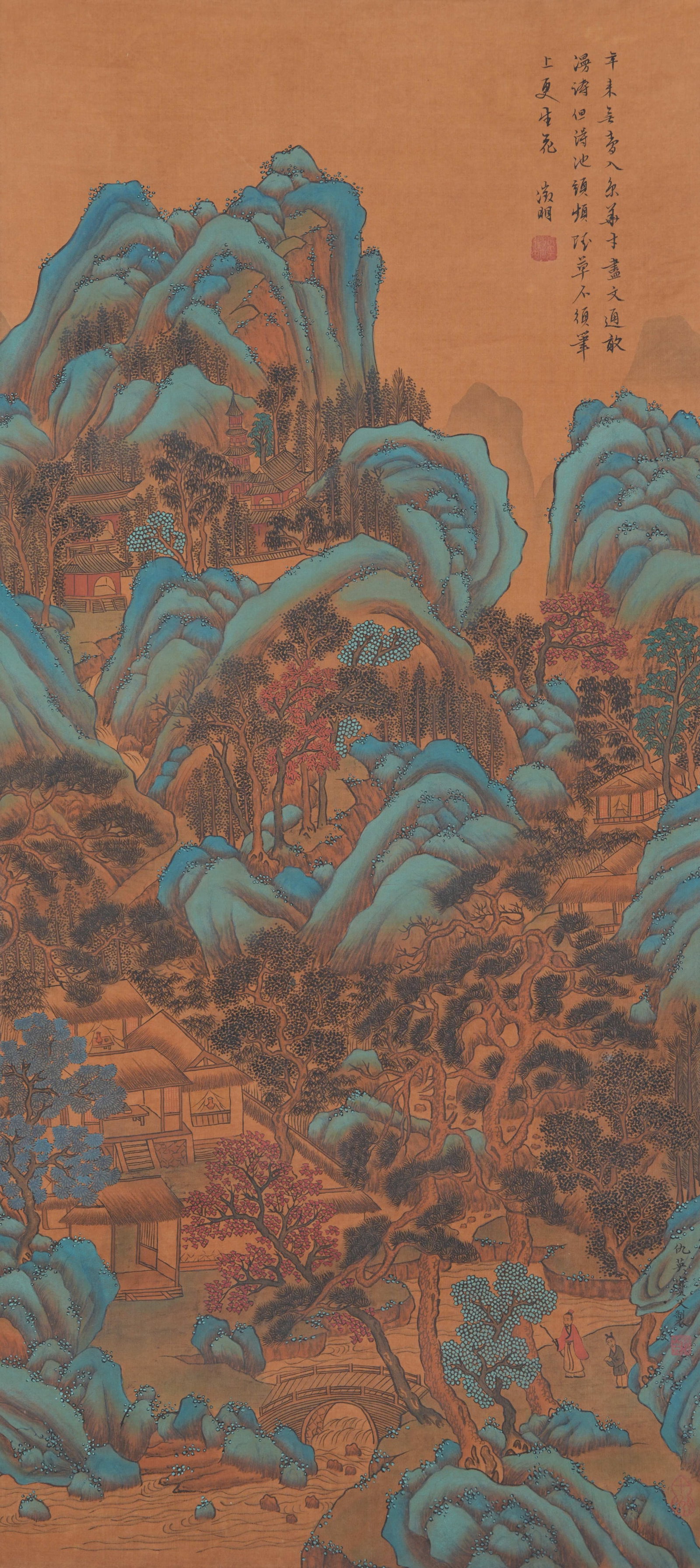 A LANDSCAPE PAINTING ON SILK BY QIU YING.仇英 (1 of 10)