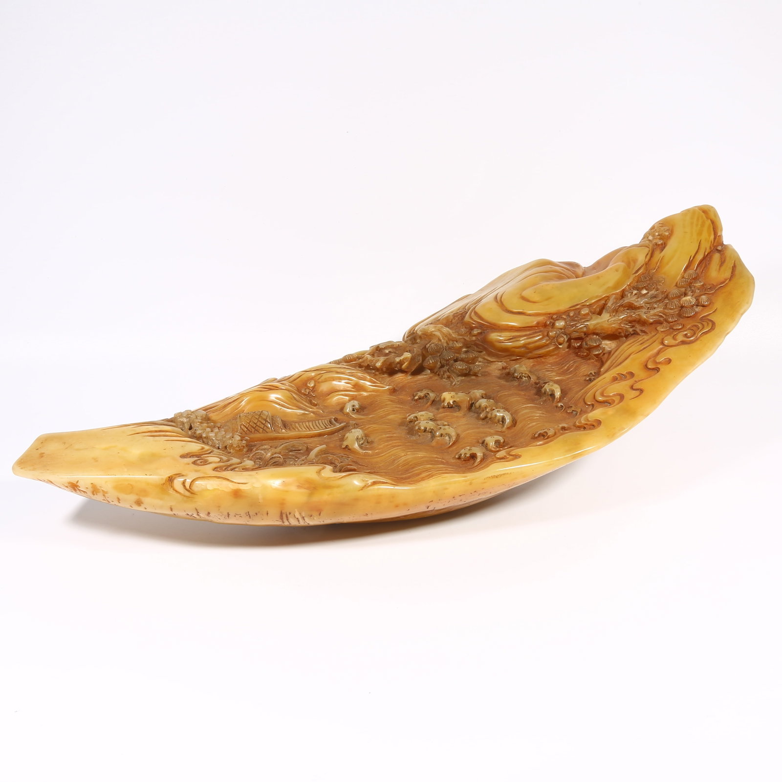 A SHOUSHAN STONE ORNAMENT WITH BOATING SCENE (1 of 8)