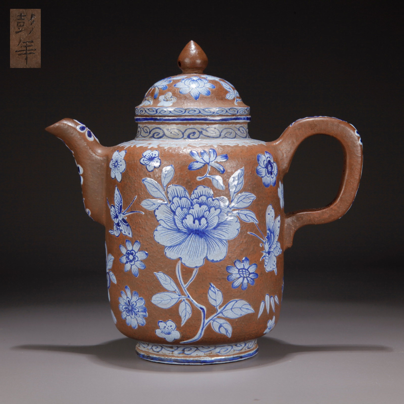 A ZISHA CLAY ENAMELED FLORAL PATTERN EWER (1 of 10)