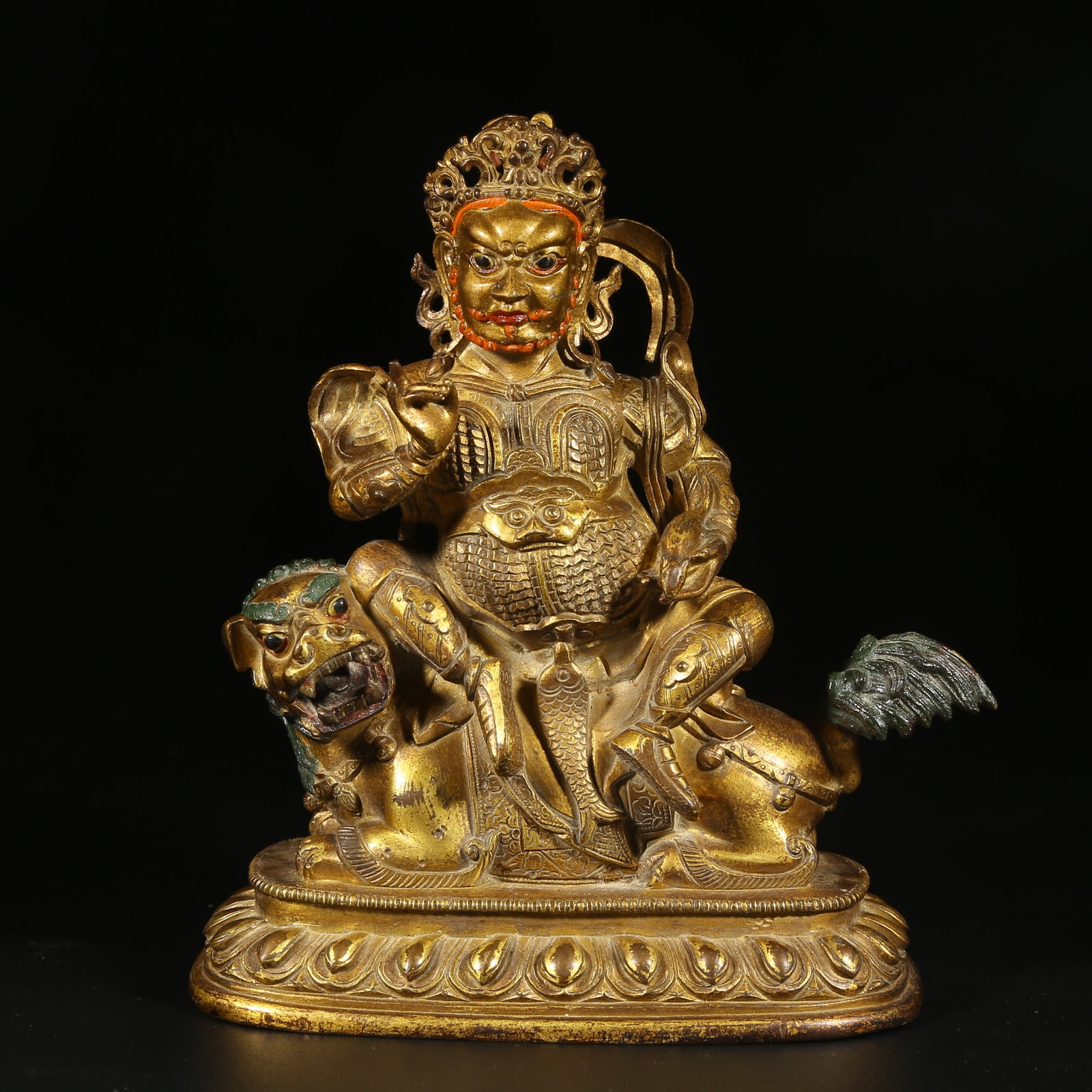 A GILT-BRONZE STATUE OF VAISHRAVANA (TREASURE KING) (1 of 8)