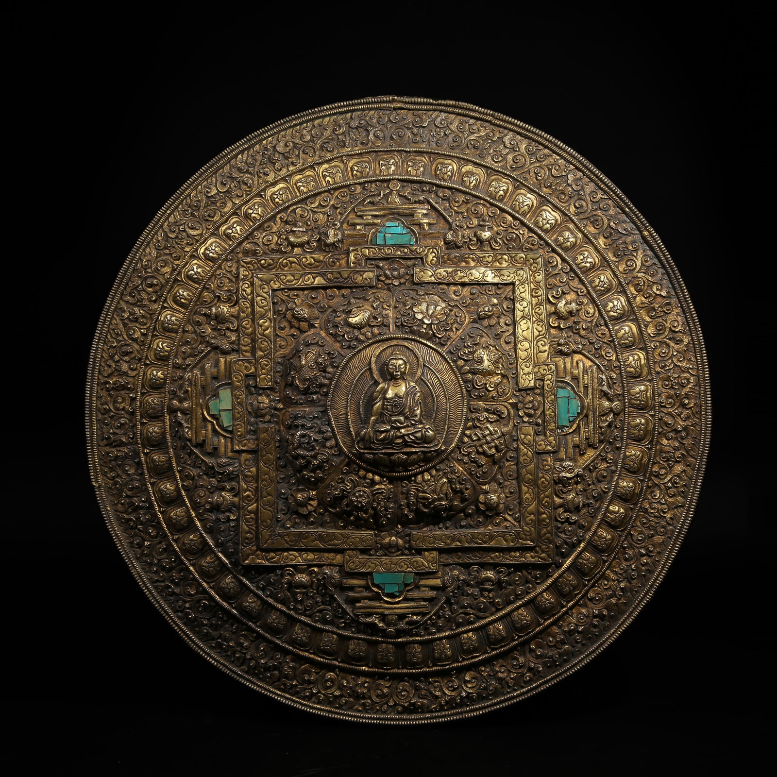 A GILT-BRONZE MANDALA (1 of 6)