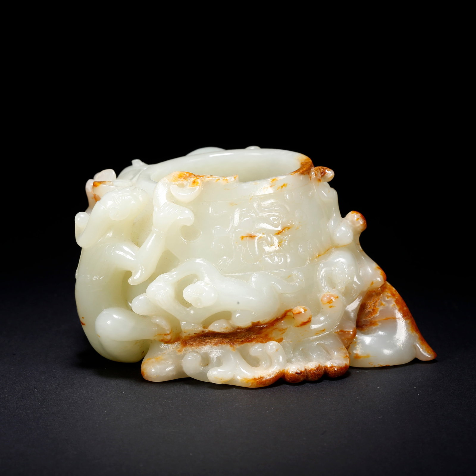 A HETIAN JADE WATER DROPPER WITH DRAGON MOTIF (1 of 10)