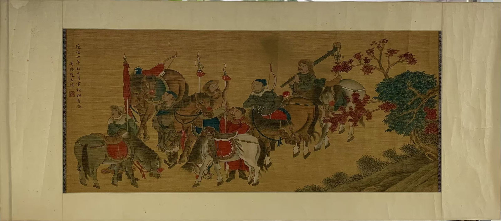 A FIGURE PAINTING ON SILK BY ZHAO MENGFU.趙孟頫: Figure Painting on Silk by Zhao Mengfu.趙孟頫
