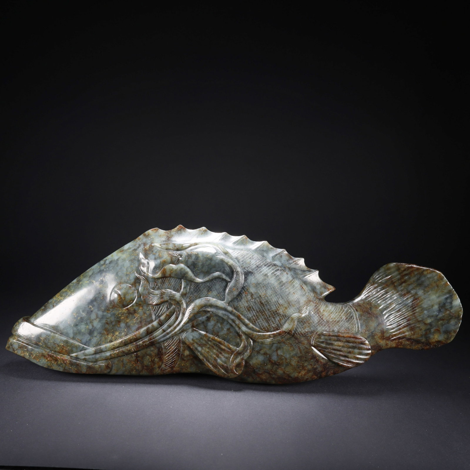 A HETIAN JADE LARGE FISH (1 of 9)