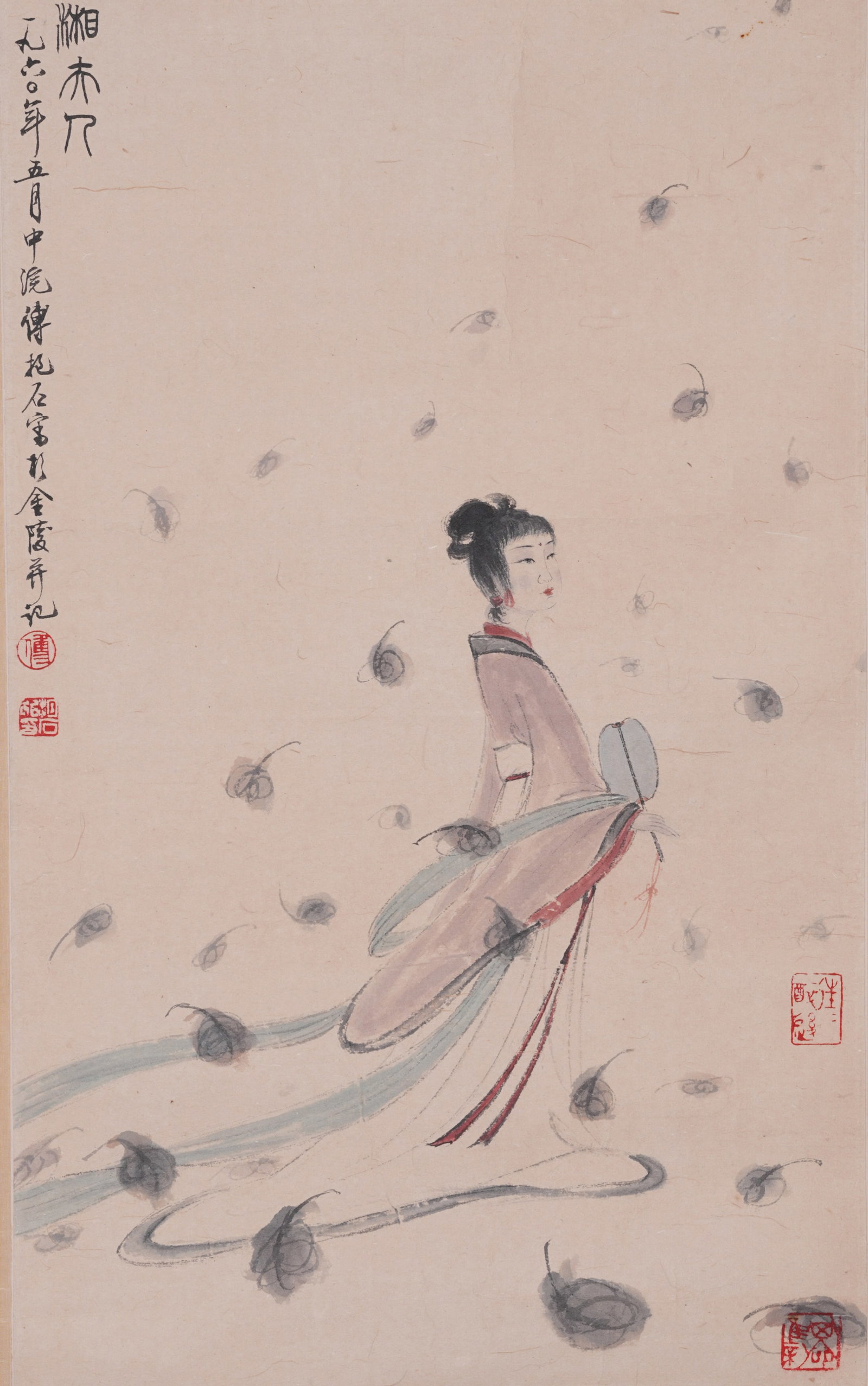 A FIGURE PAINTING ON PAPER BY FU BAOSHI.傅抱石 (1 of 8)