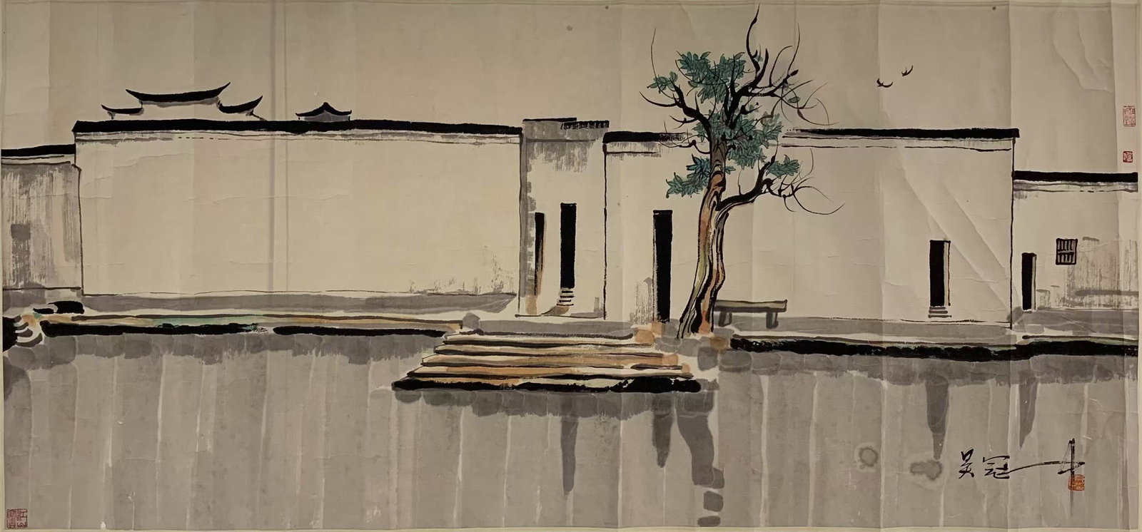 A LANDSCAPE PAINTING ON PAPER BY WU GUANZHONG.吳冠中 (1 of 7)