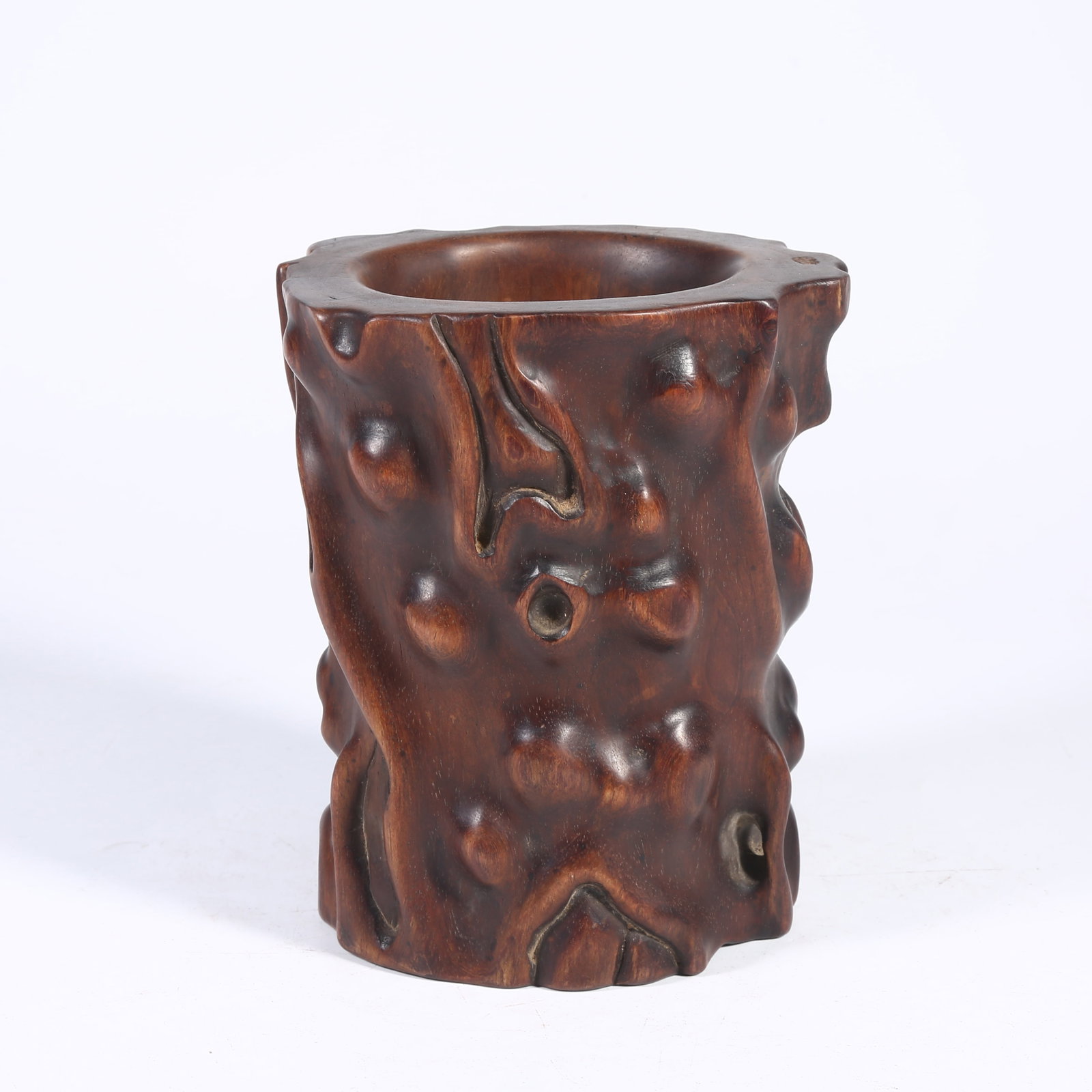 A HUANGHUALI BURL BRUSH POT (1 of 9)