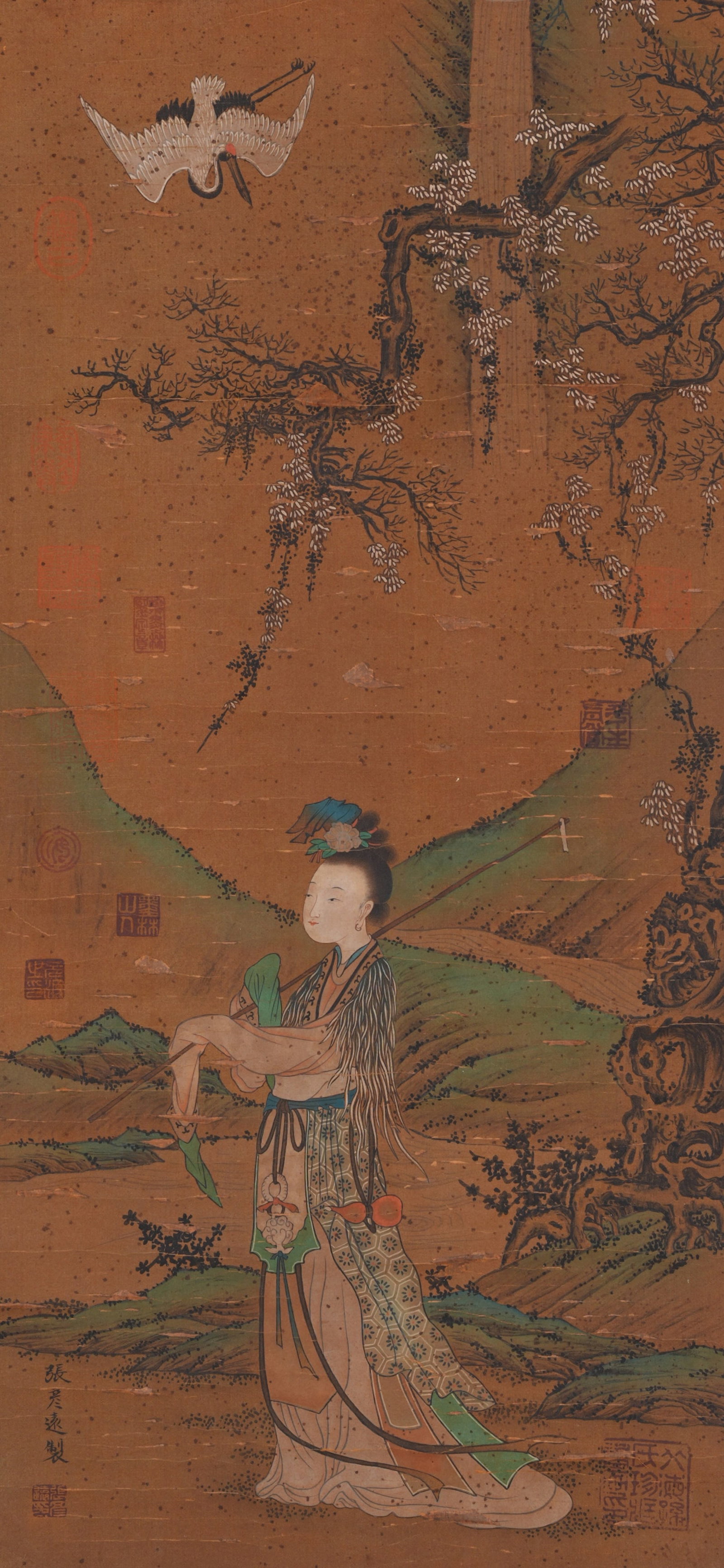 A FIGURE PAINTING ON SILK BY ZHANG YANYUAN.張彥遠 (1 of 9)