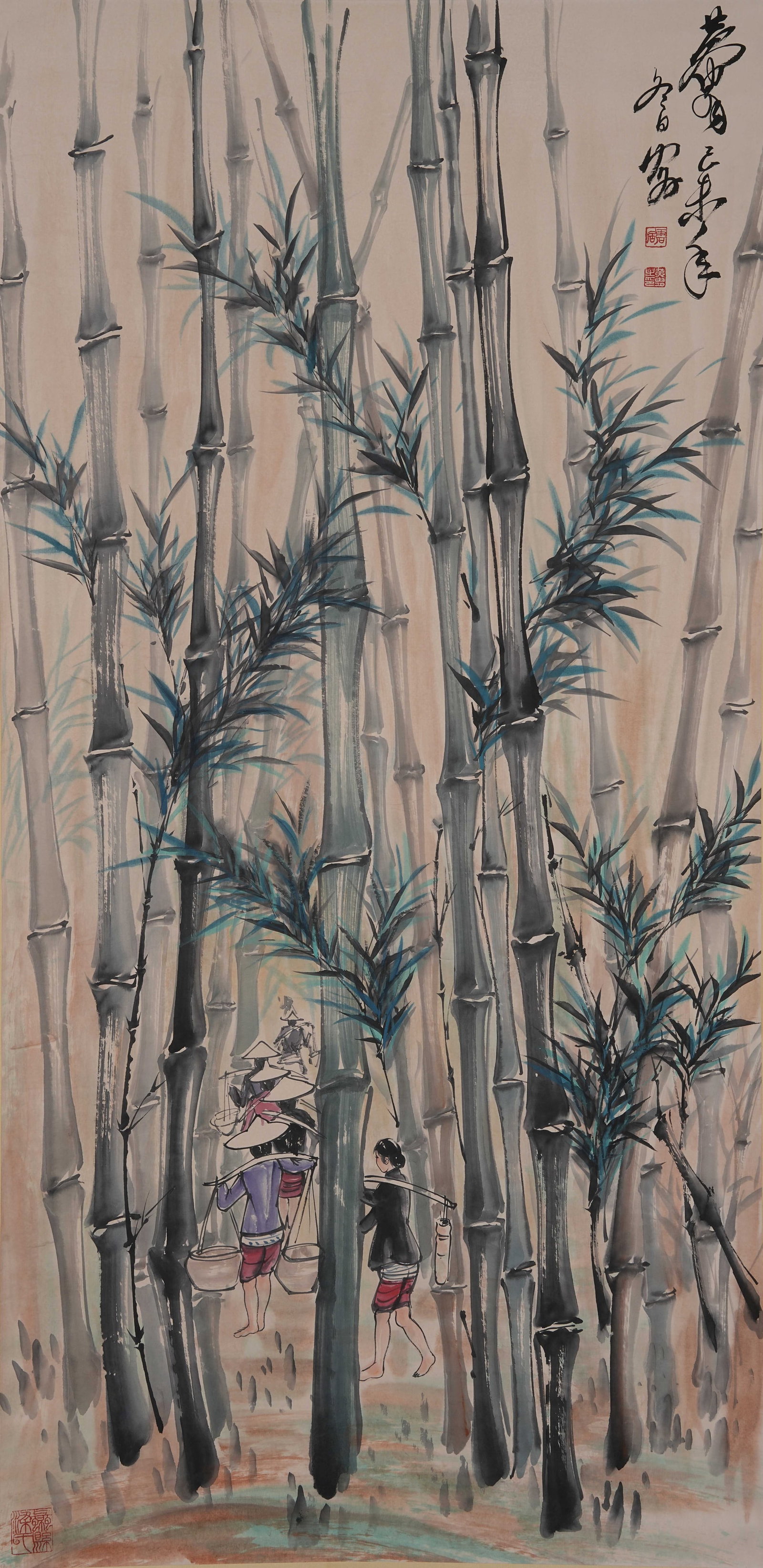 A FIGURE PAINTING ON PAPER BY HUANG ZHOU.黃胄 (1 of 10)