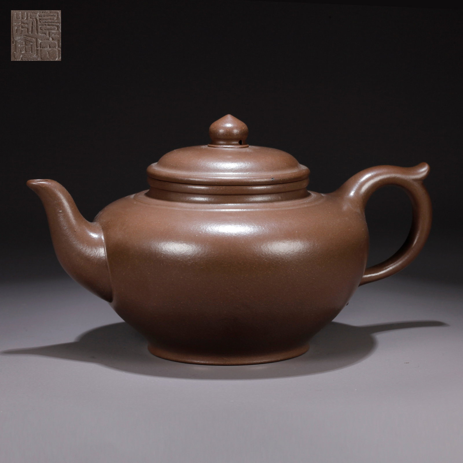 A PURPLE CLAY (ZISHA) TEAPOT WITH INSCRIBED POETRY (1 of 9)