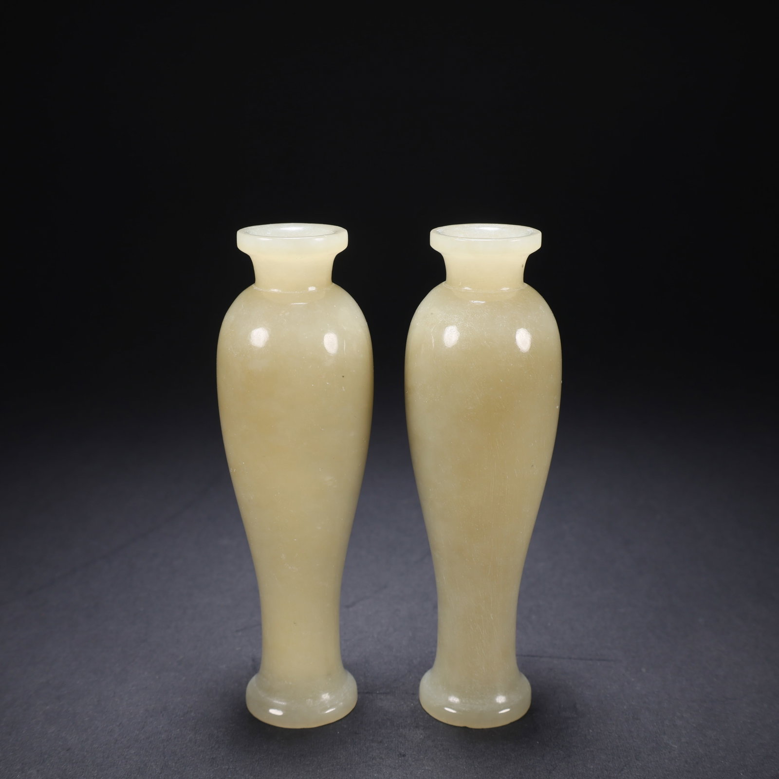 A HETIAN JADE PAIR OF PLUM VASES (1 of 9)