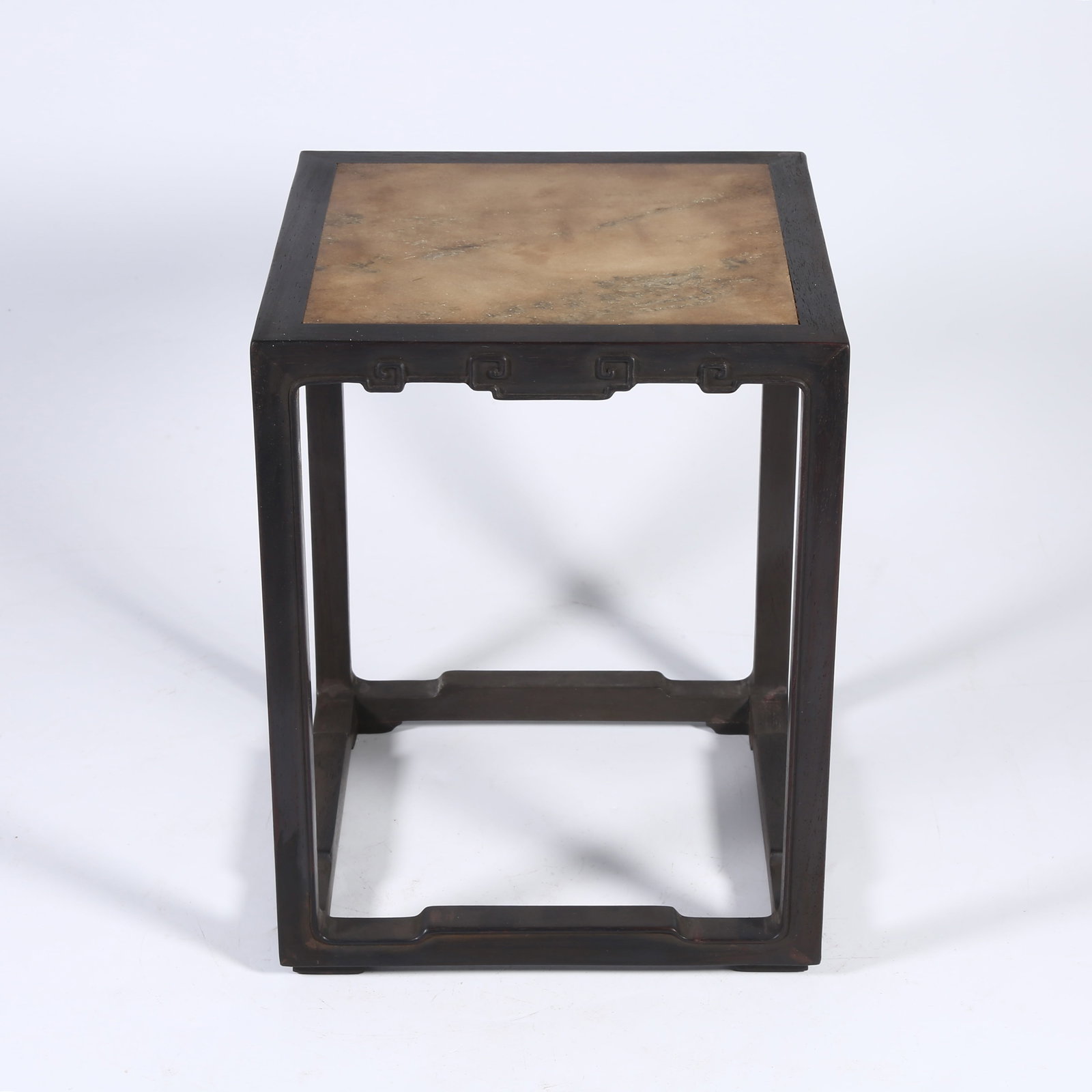 A ZITAN INCENSE STAND INLAID WITH CLOUD-PATTERNED STONE (1 of 9)