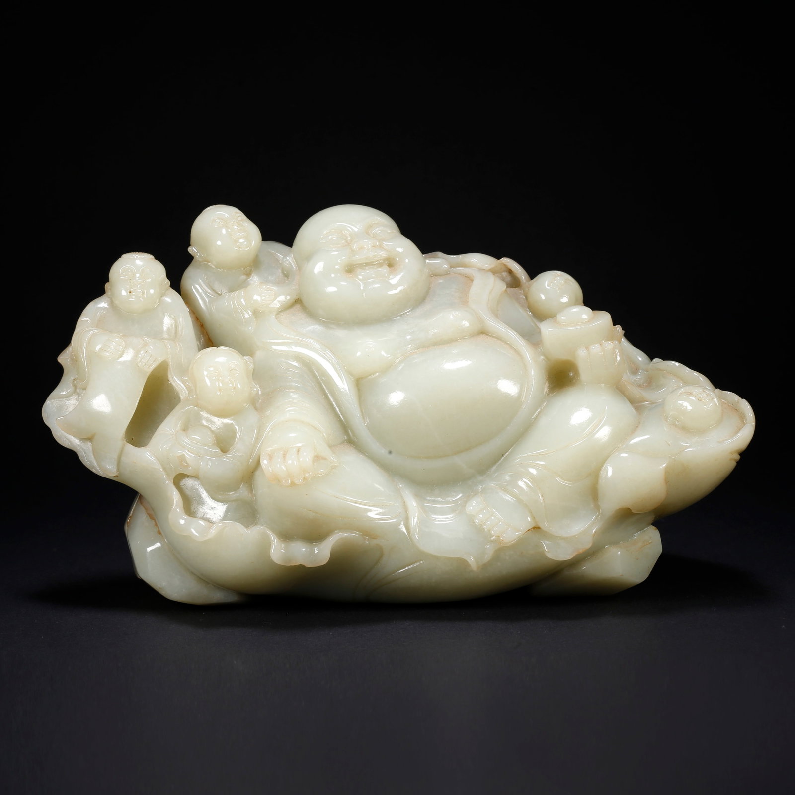 A HETIAN JADE MAITREYA BUDDHA SCULPTURE (1 of 9)