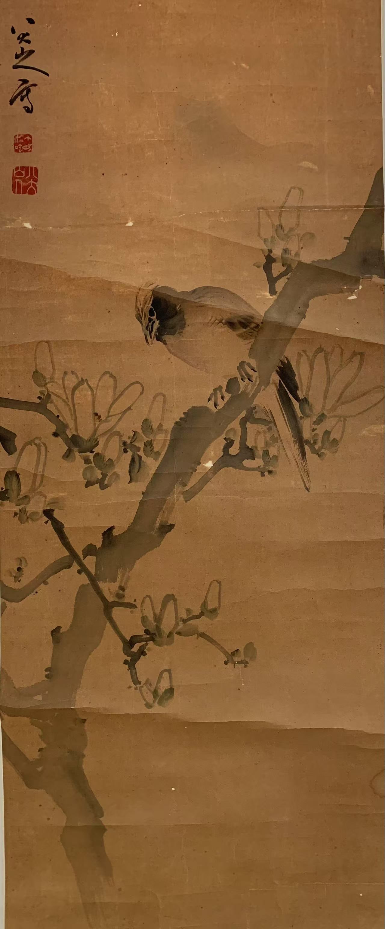 A FLOWER AND BIRD PAINTING ON PAPER BY BADA SHANREN.八大山人 (1 of 5)