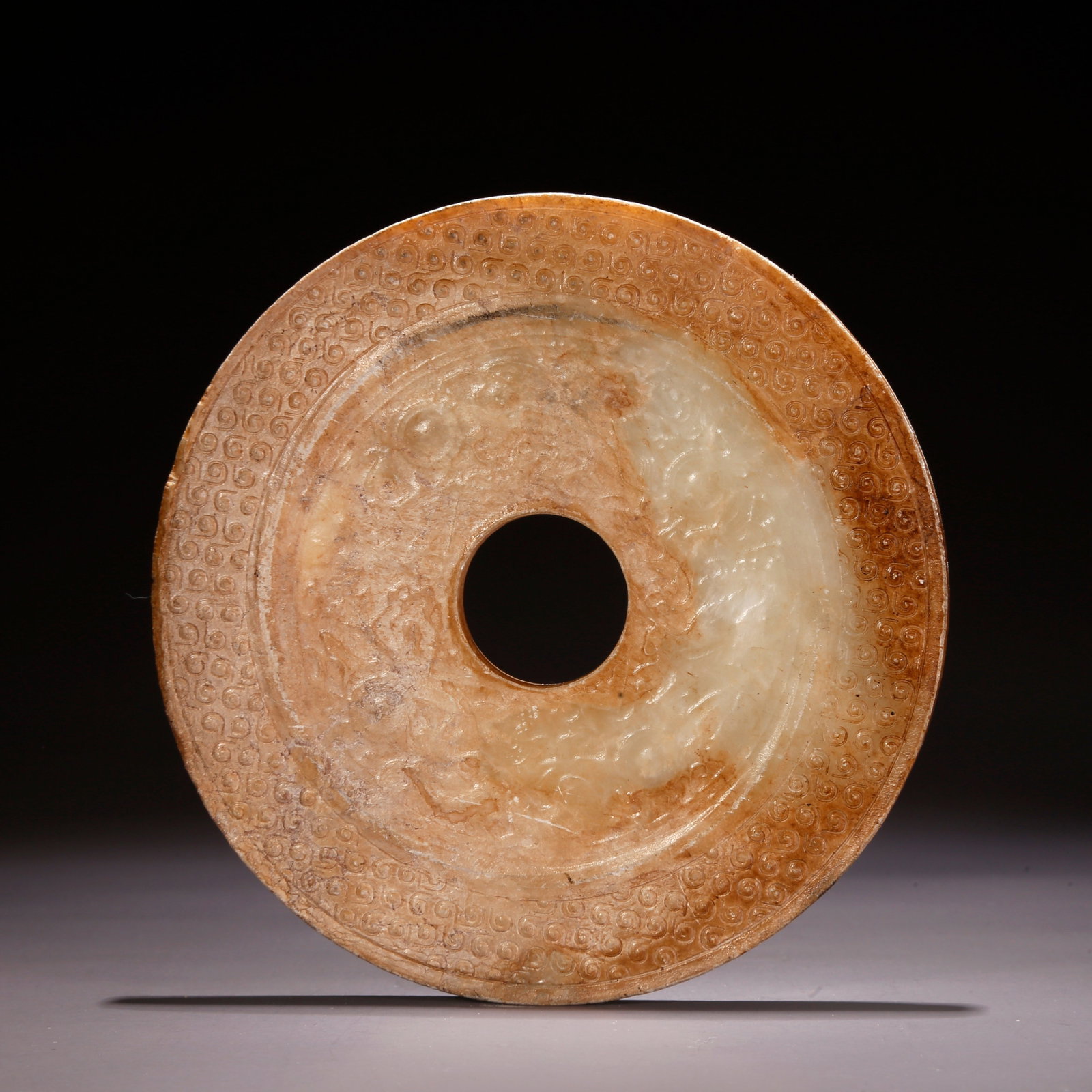 A HETIAN JADE BI DISC: Hetian Jade Bi Disc