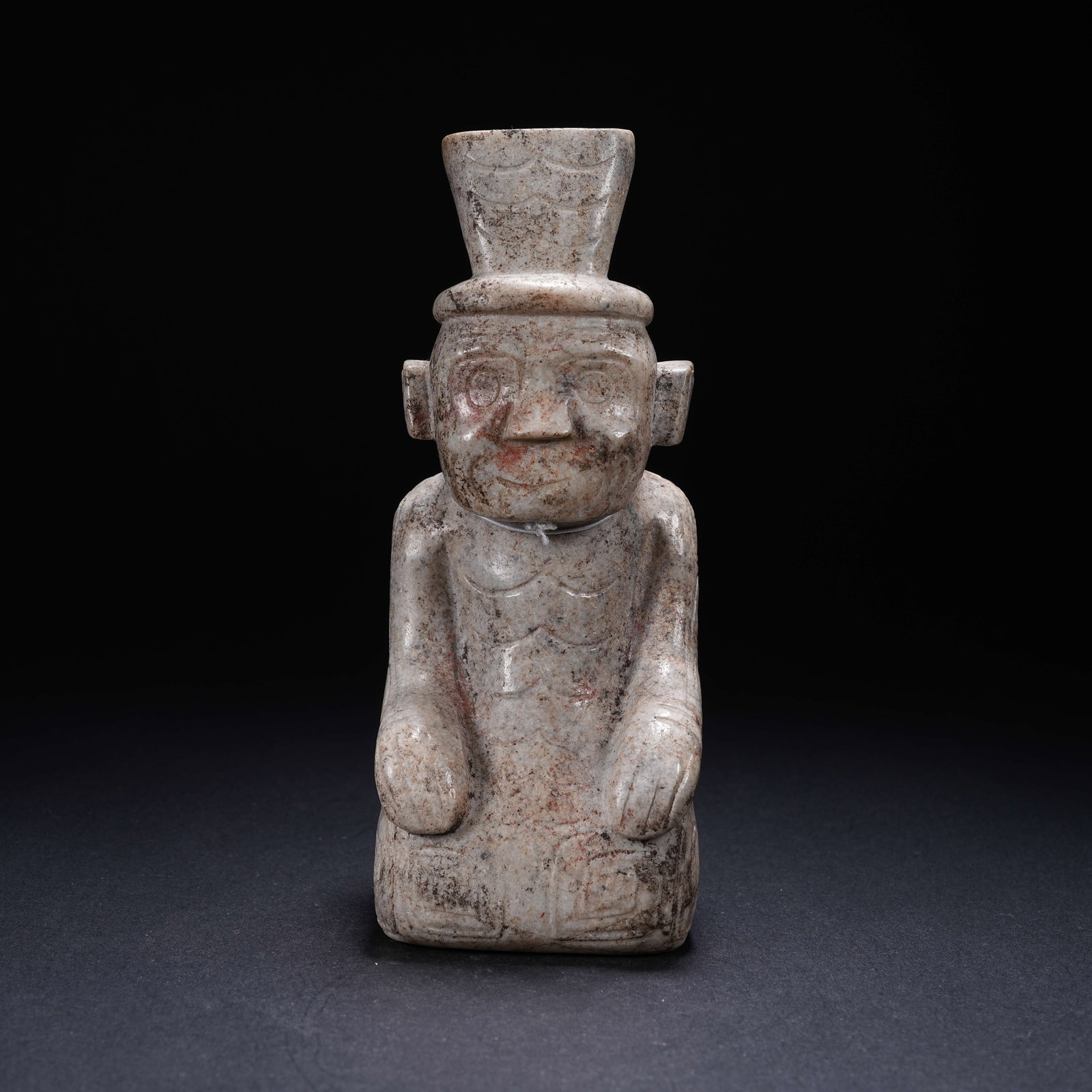 A ARCHAIC JADE KNEELING FIGURE: Archaic Jade Kneeling Figure