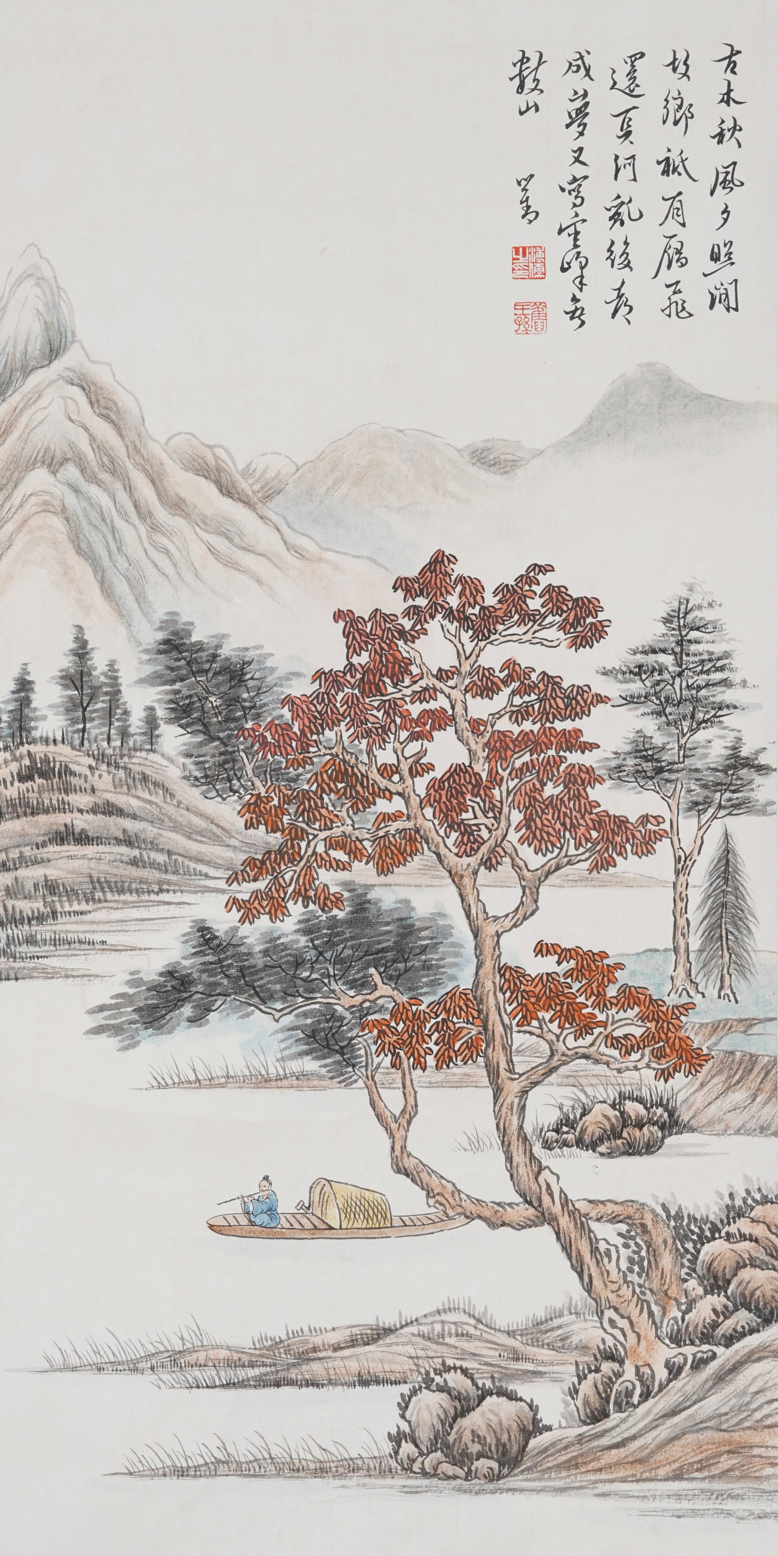 A LANDSCAPE PAINTING ON PAPER BY PU RU.溥儒 (1 of 8)