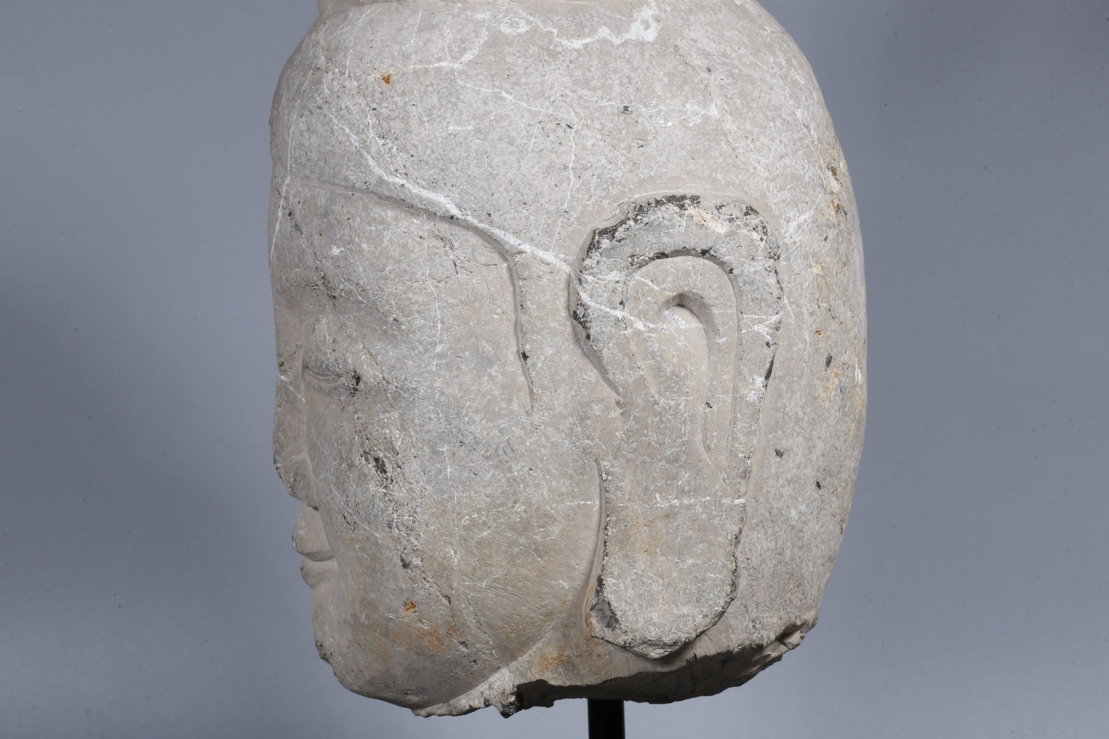 A STONE BUDDHA HEAD - 6