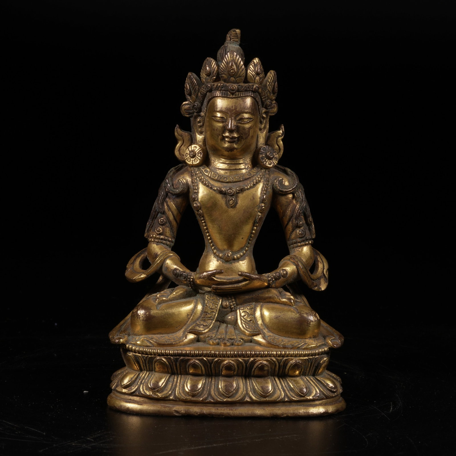 A GILT-BRONZE AMITAYUS (INFINITE LIFE BUDDHA) STATUE (1 of 9)