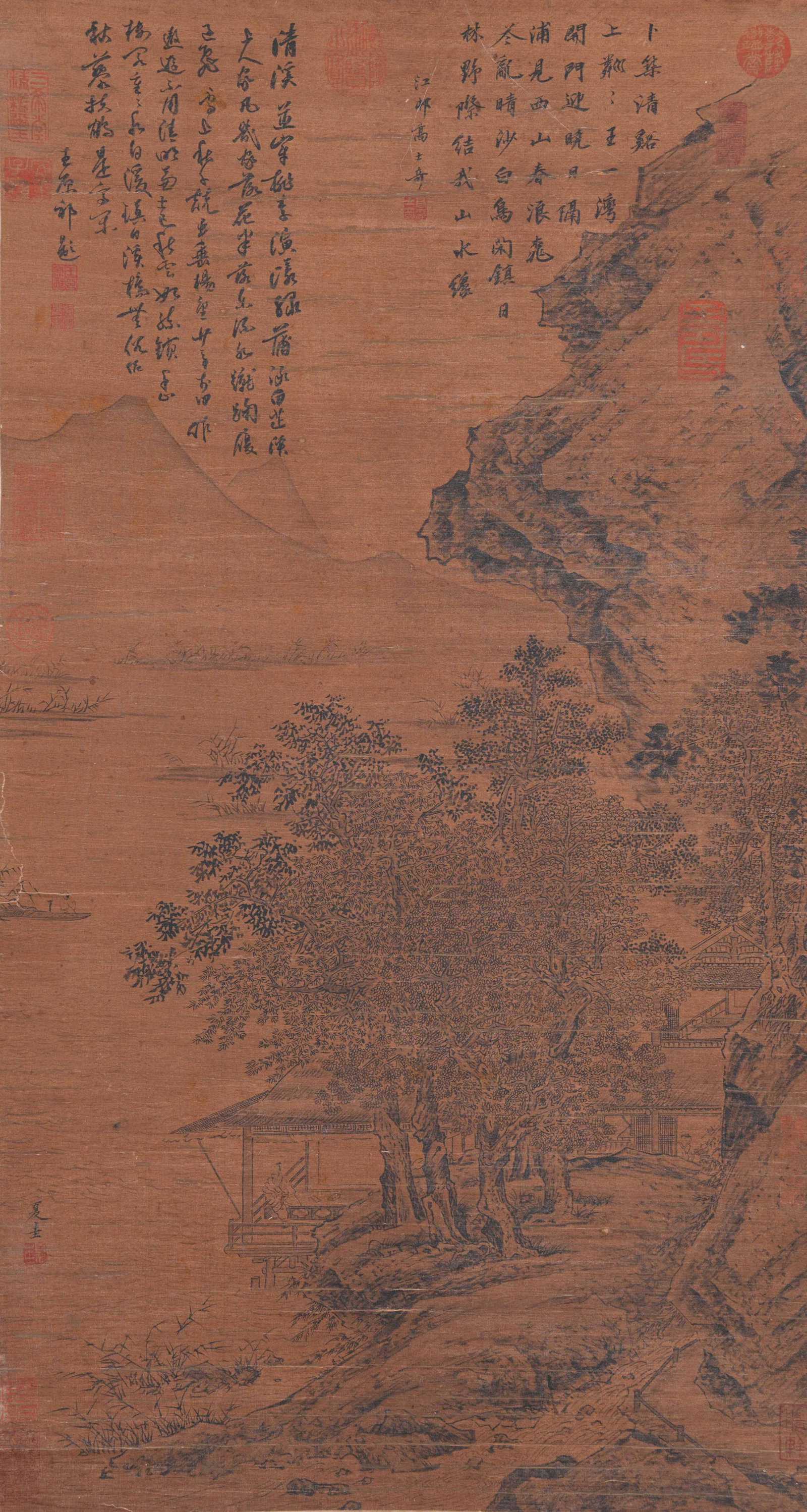 A LANDSCAPE PAINTING ON SILK BY XIA GUI.夏圭 (1 of 13)