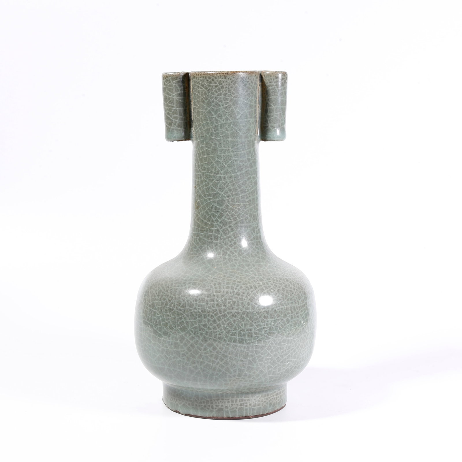 A DOUBLE RING-HANDLED VASE FROM GUAN KILN (1 of 9)
