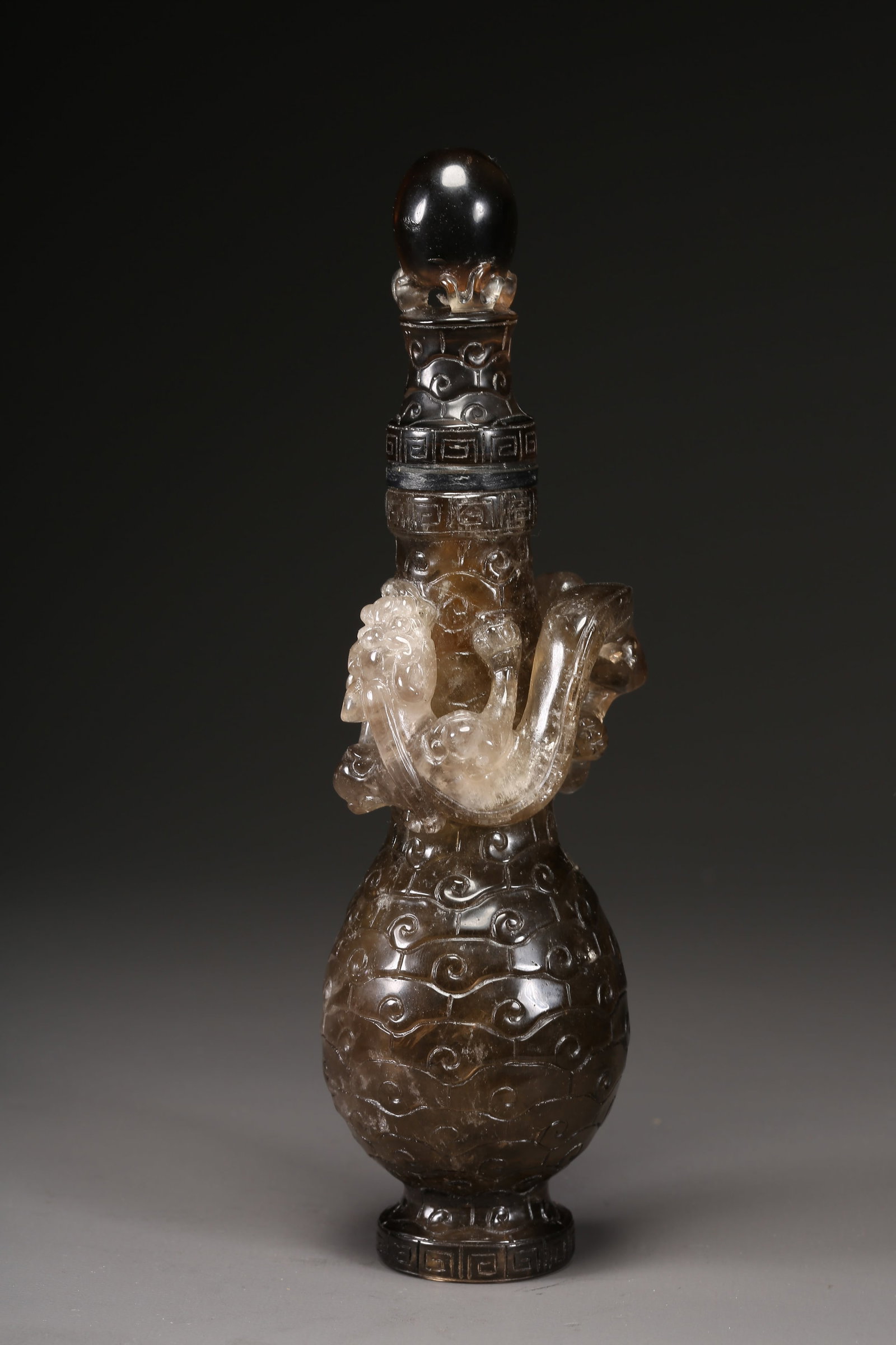 A CRYSTAL DRAGON PATTERN VASE - 5