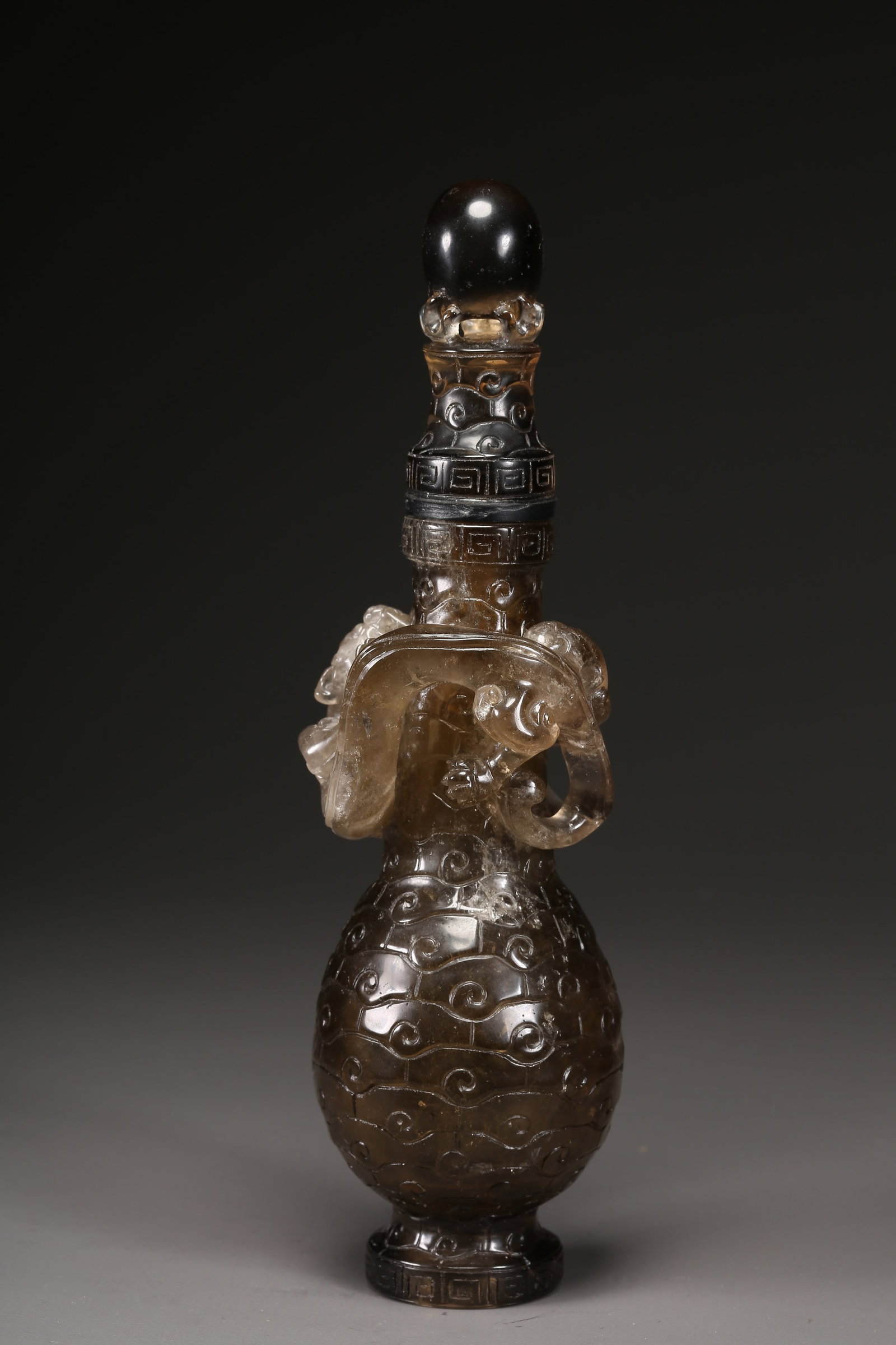 A CRYSTAL DRAGON PATTERN VASE - 6